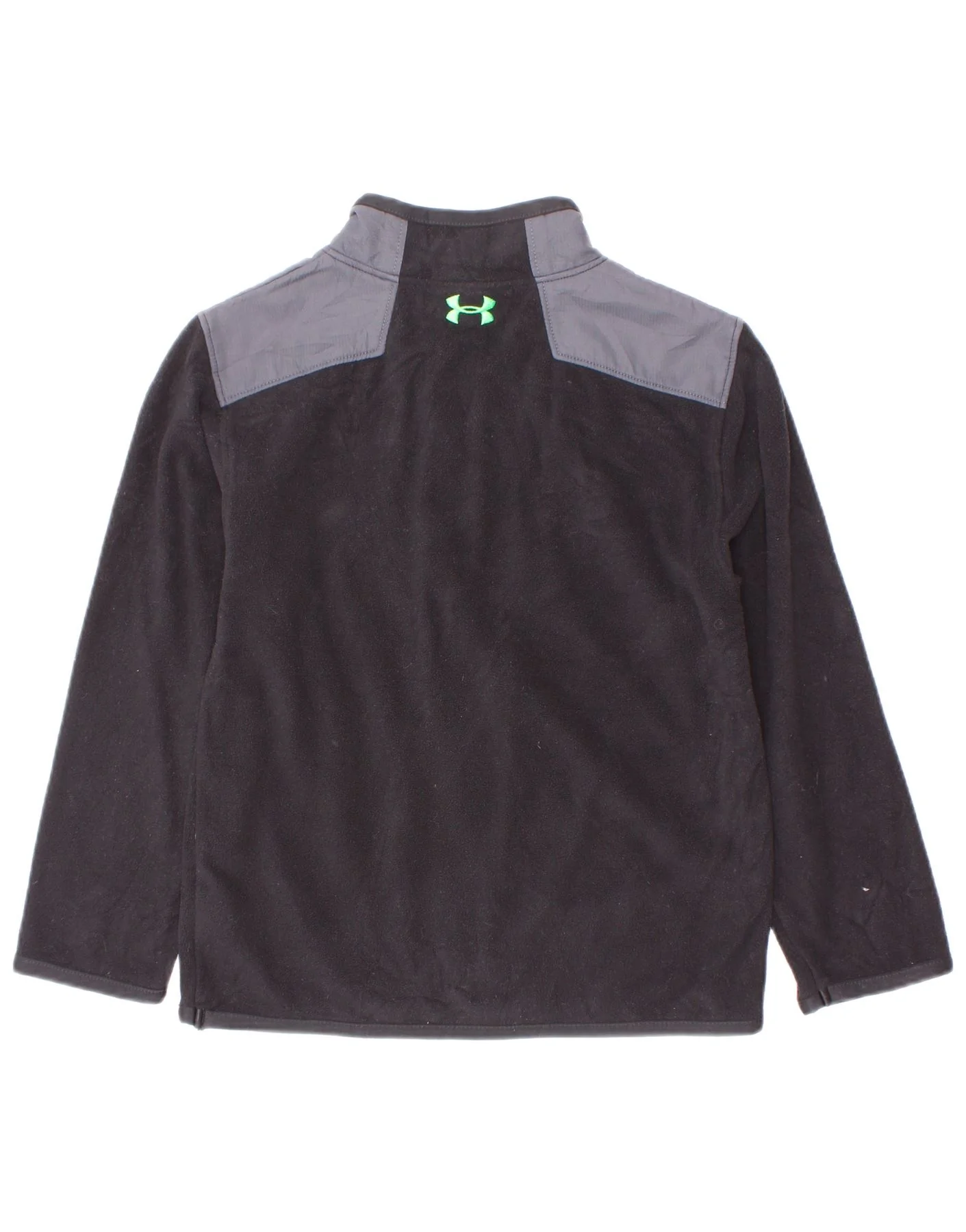 Under Armour Boys Zip Neck Fleece Jumper 4-5 Years Black Colourblock - Image 2