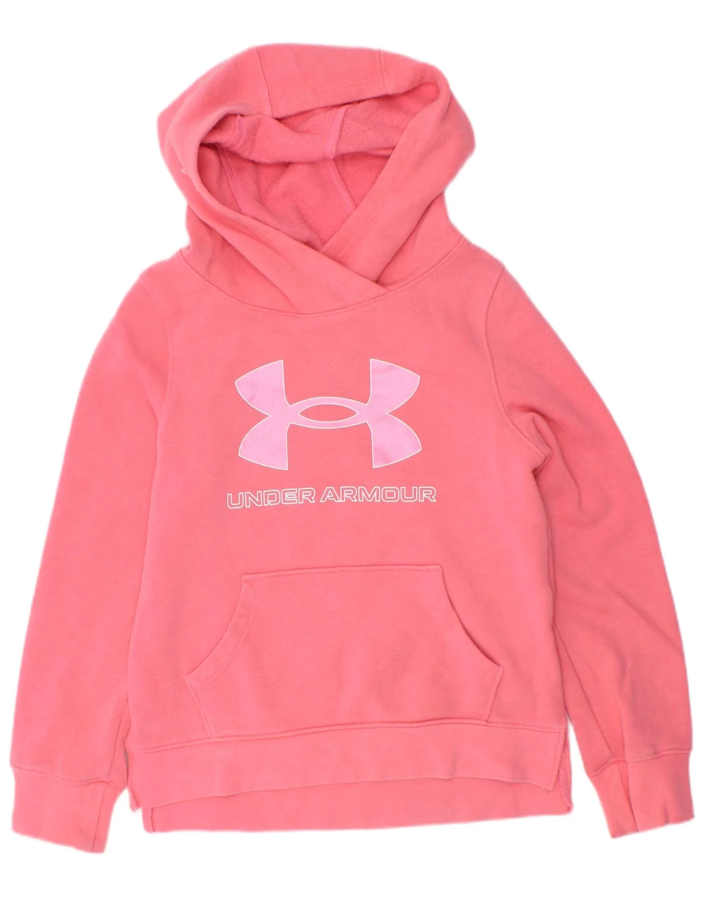 Under Armour Girls Graphic Hoodie Jumper 6-7 Years XS Pink Cotton