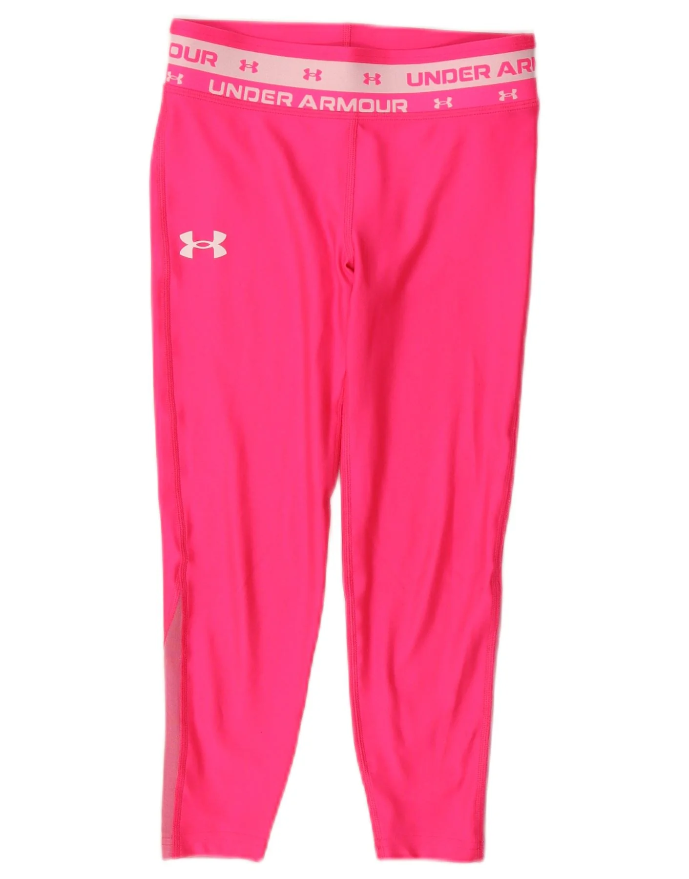 Under Armour Girls Graphic Leggings 9-10 Years Medium Pink Colourblock