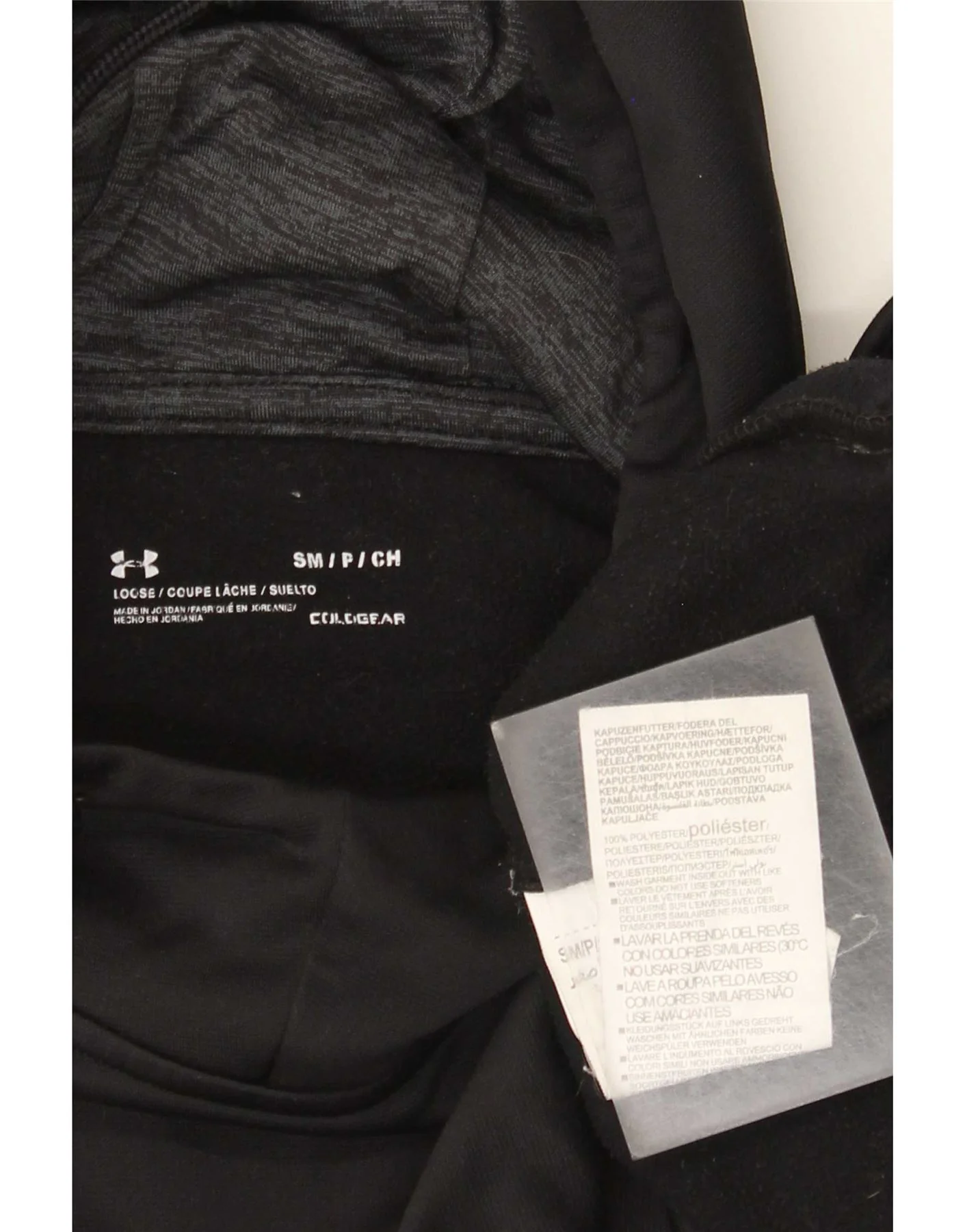 Under Armour Mens Cold Gear Graphic Hoodie Jumper Small Black Polyester - Image 4