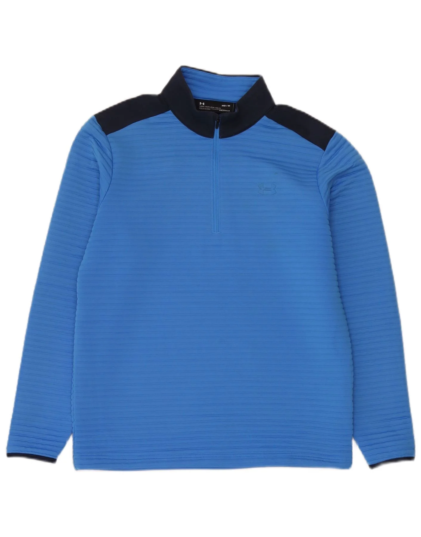Under Armour Mens Cold Gear Pullover Tracksuit Top Medium Blue Colourblock