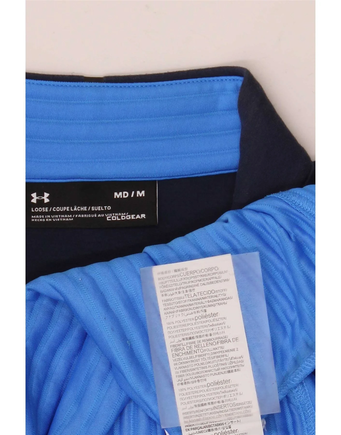 Under Armour Mens Cold Gear Pullover Tracksuit Top Medium Blue Colourblock - Image 4