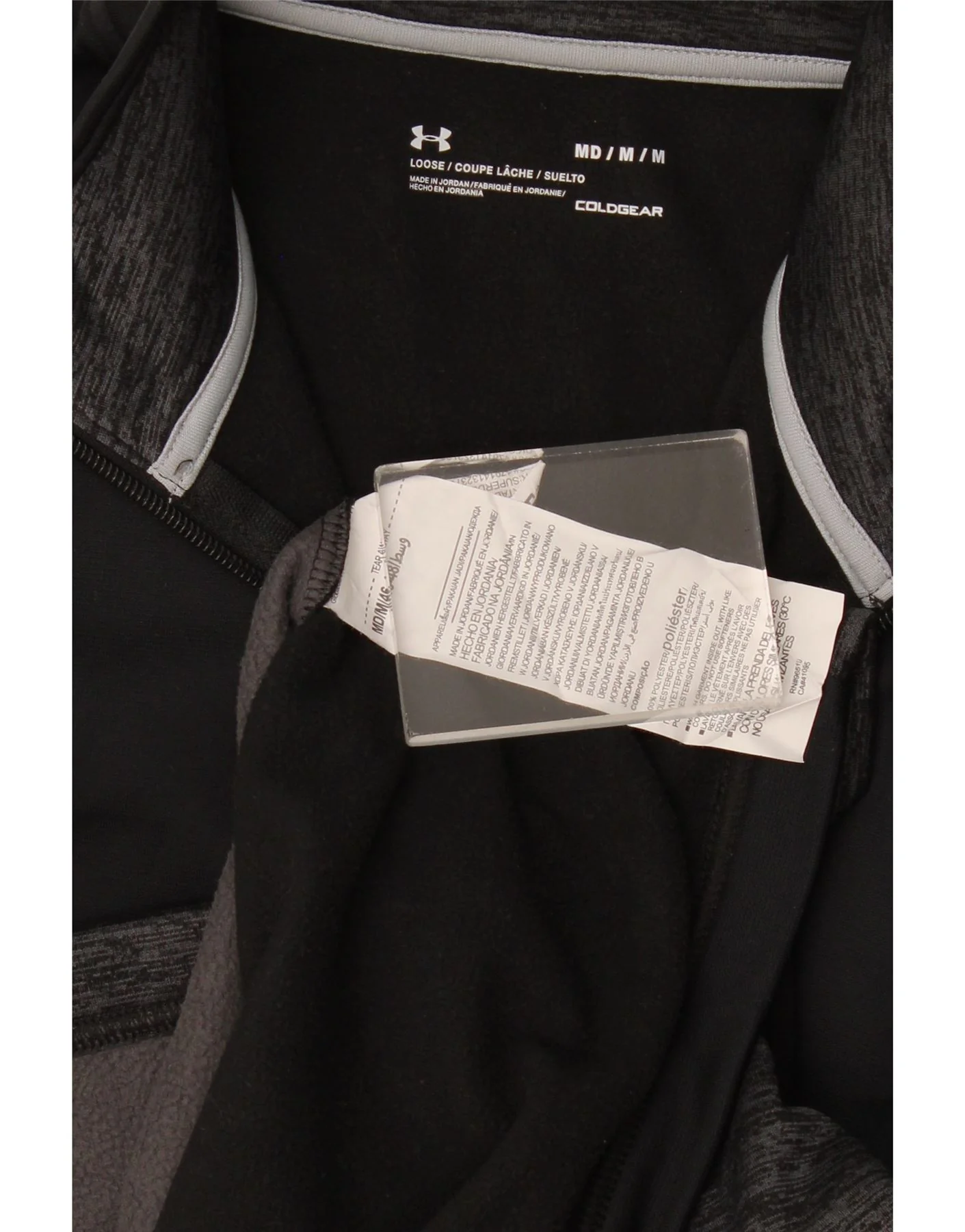 Under Armour Mens Cold Gear Sweatshirt Jumper Medium Black Colourblock - Image 3