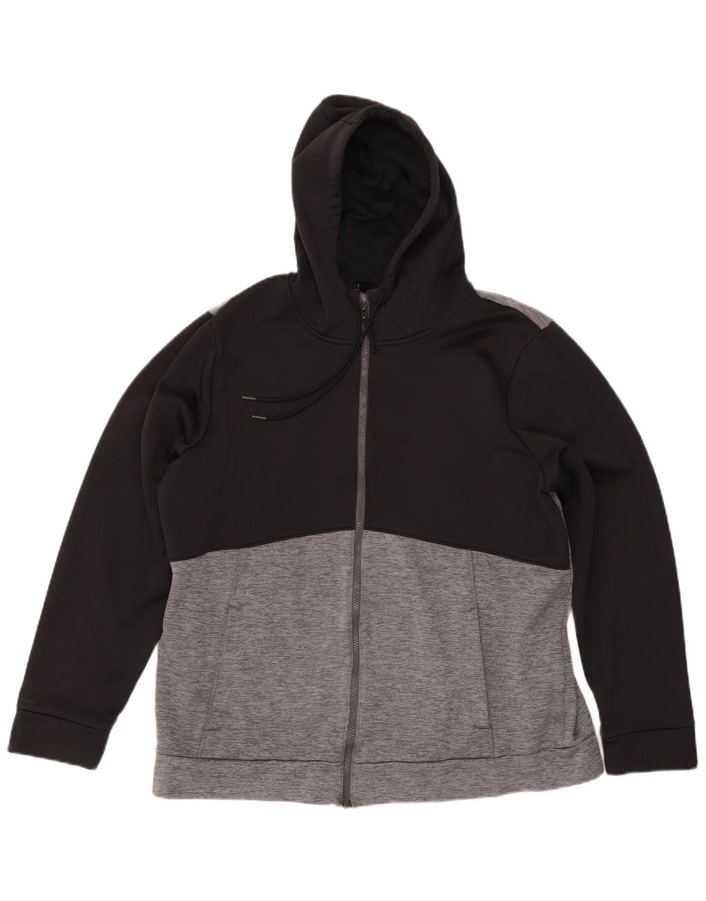 Under Armour Mens Cold Gear Zip Hoodie Sweater 2XL Black Colourblock