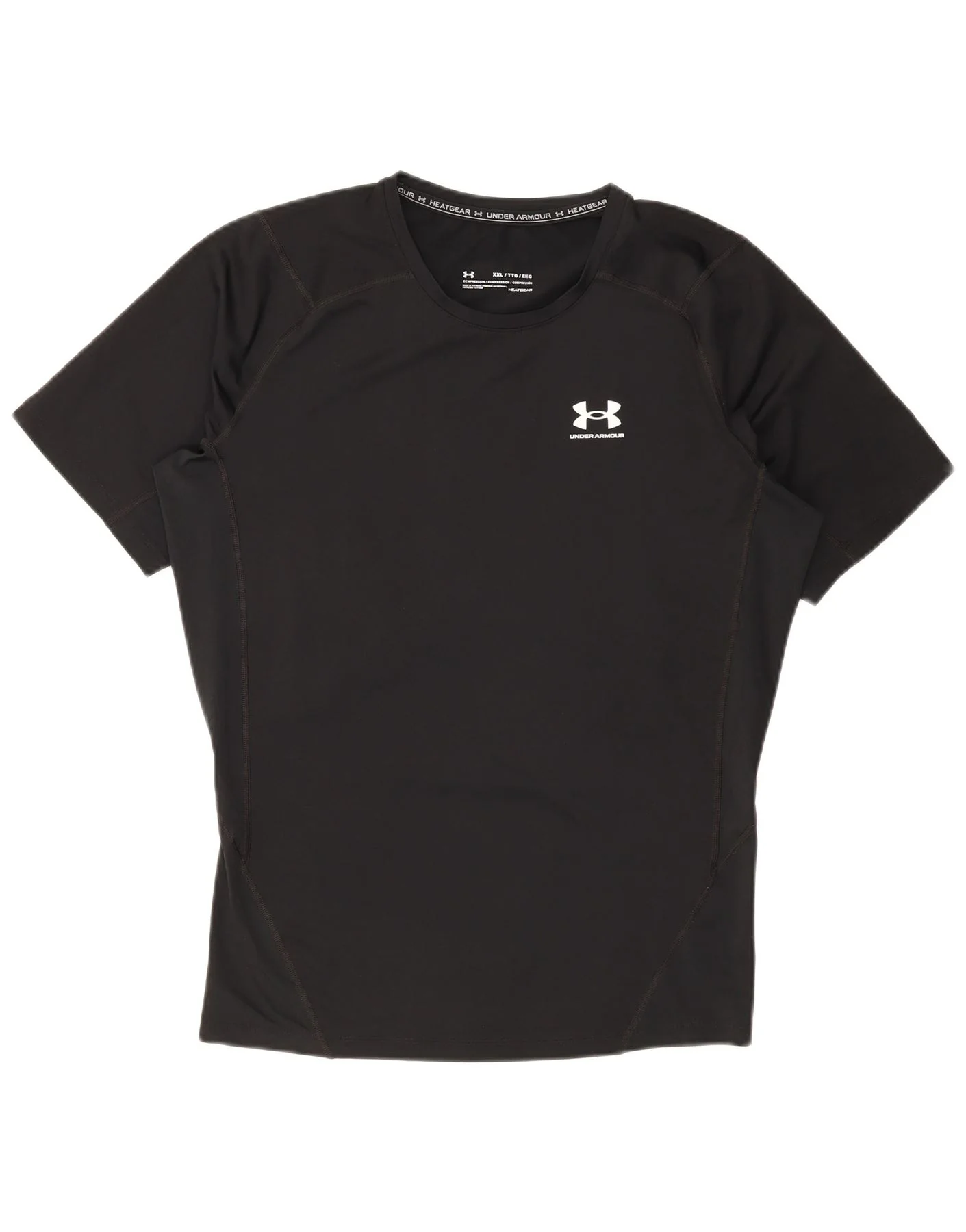 Under Armour Mens Compression T-Shirt Top 2XL Black Sports