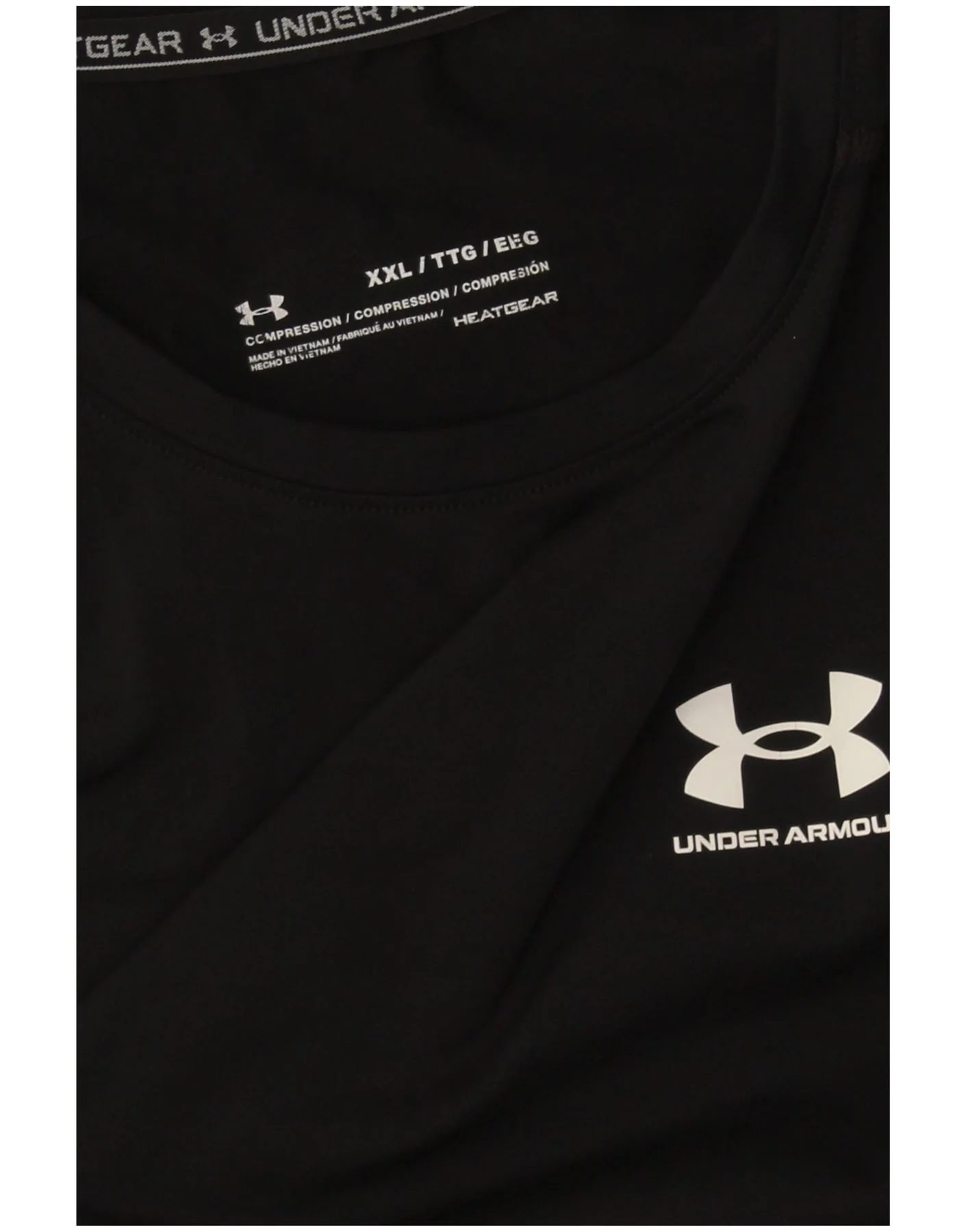 Under Armour Mens Compression T-Shirt Top 2XL Black Sports - Image 3
