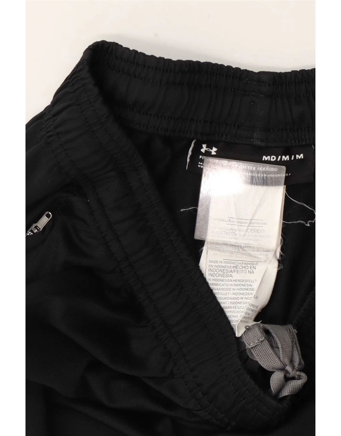 Under Armour Mens Fitted Tracksuit Trousers Medium Navy Blue Polyester - Image 3