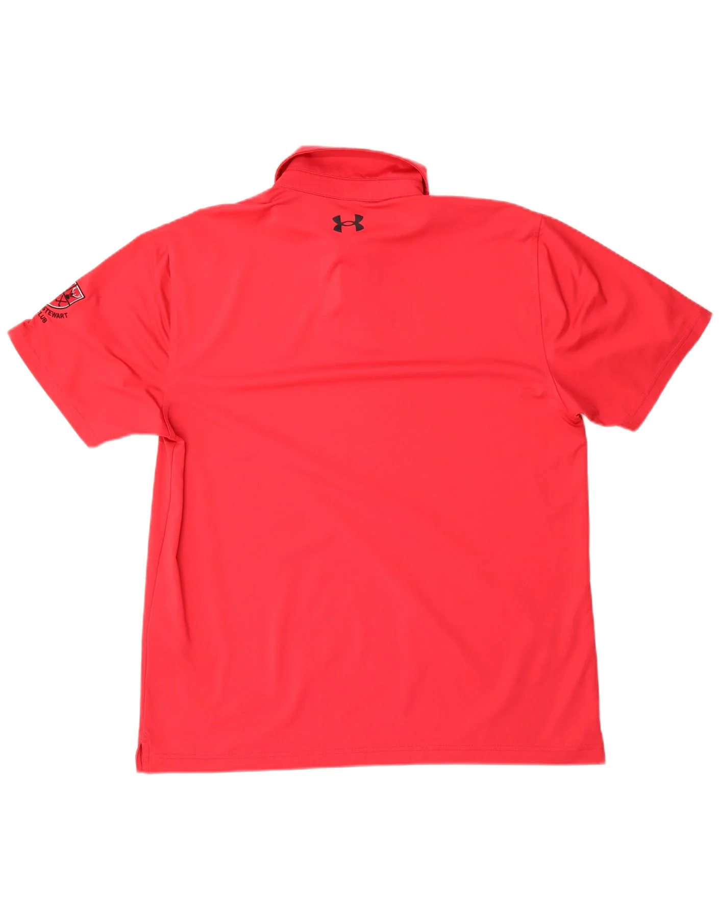Under Armour Mens Graphic Polo Shirt Large Red Polyester - Image 2