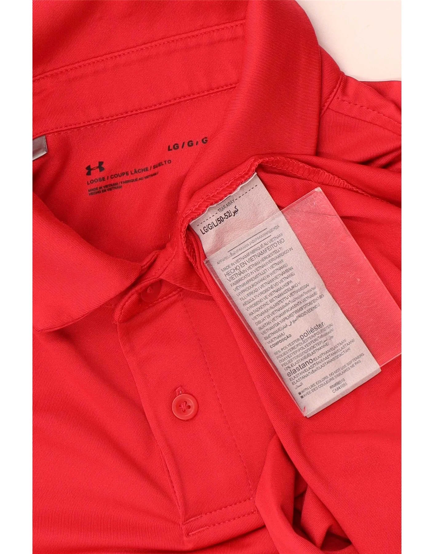Under Armour Mens Graphic Polo Shirt Large Red Polyester - Image 3