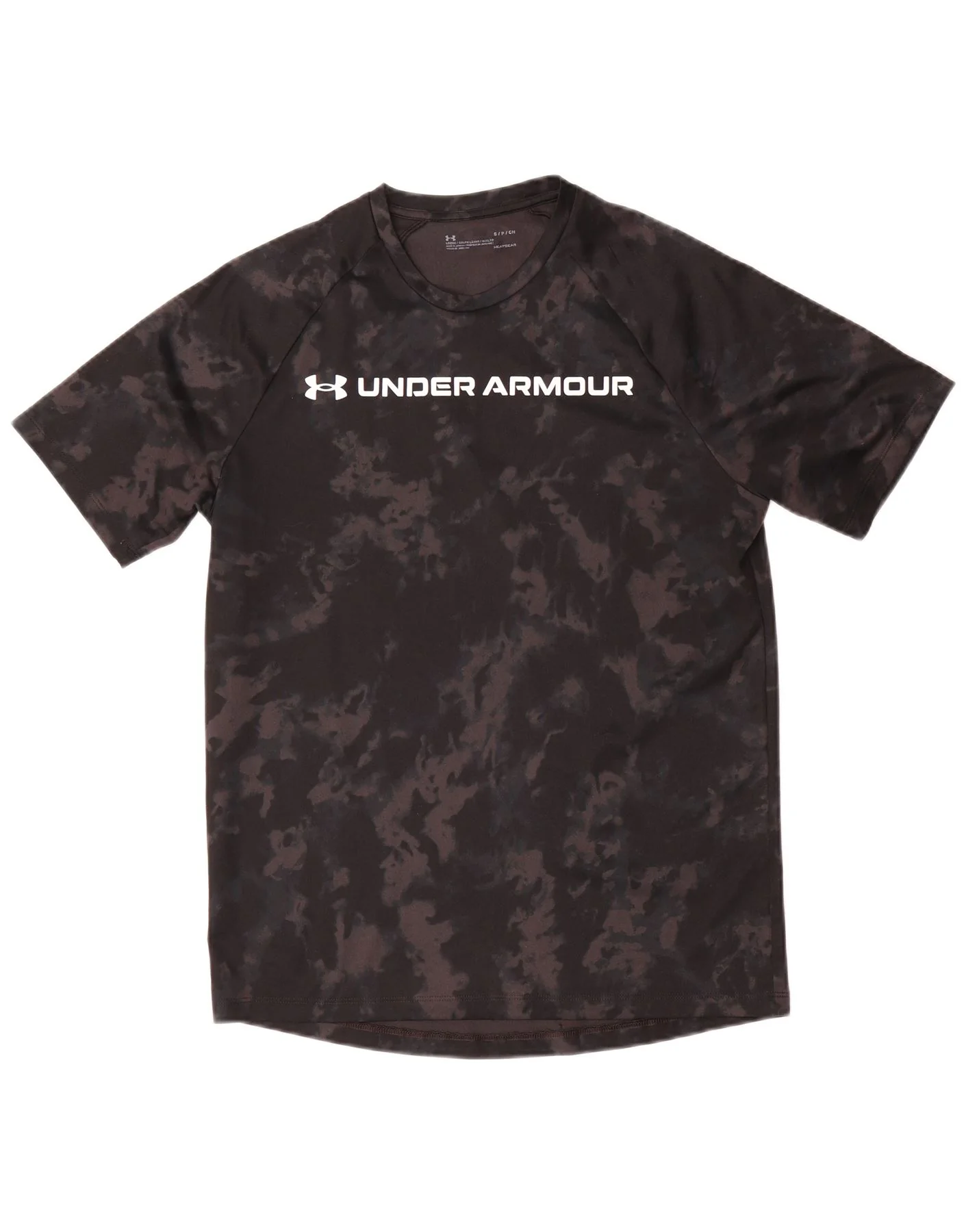 Under Armour Mens Heat Gear Graphic T-Shirt Top Small Black Camouflage
