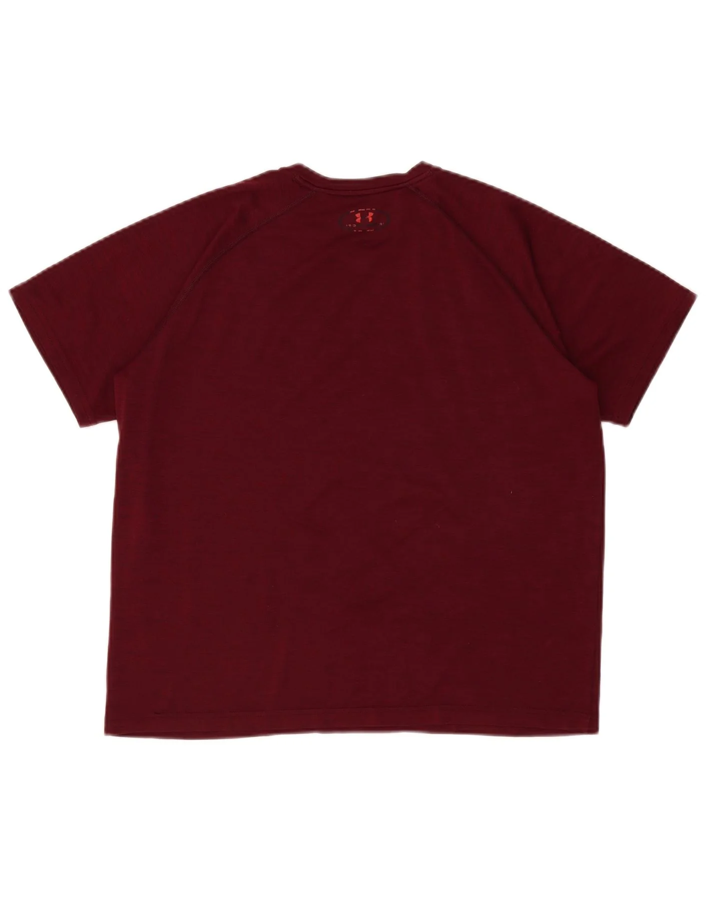 Under Armour Mens Heat Gear T-Shirt Top Medium Burgundy - Image 2