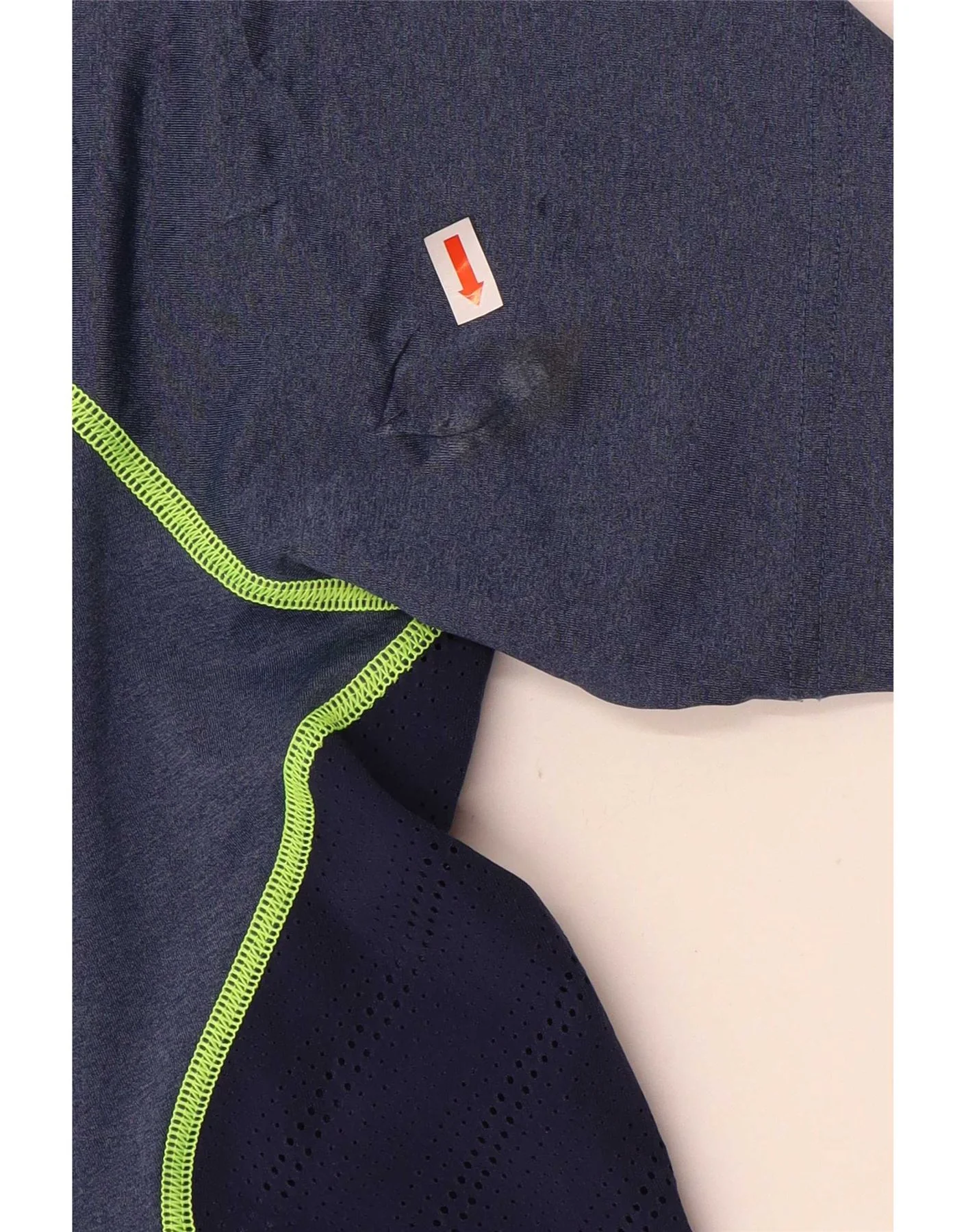 Under Armour Mens Heat Gear T-Shirt Top Medium Navy Blue Colourblock - Image 3