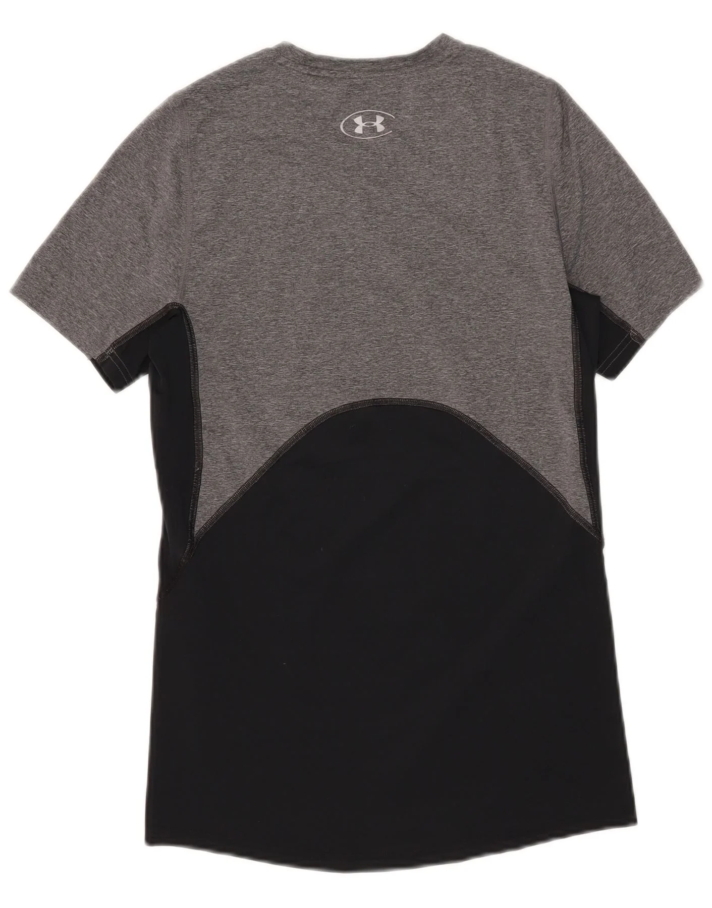 Under Armour Mens Heat Gear T-Shirt Top XS Grey Colourblock - Image 2