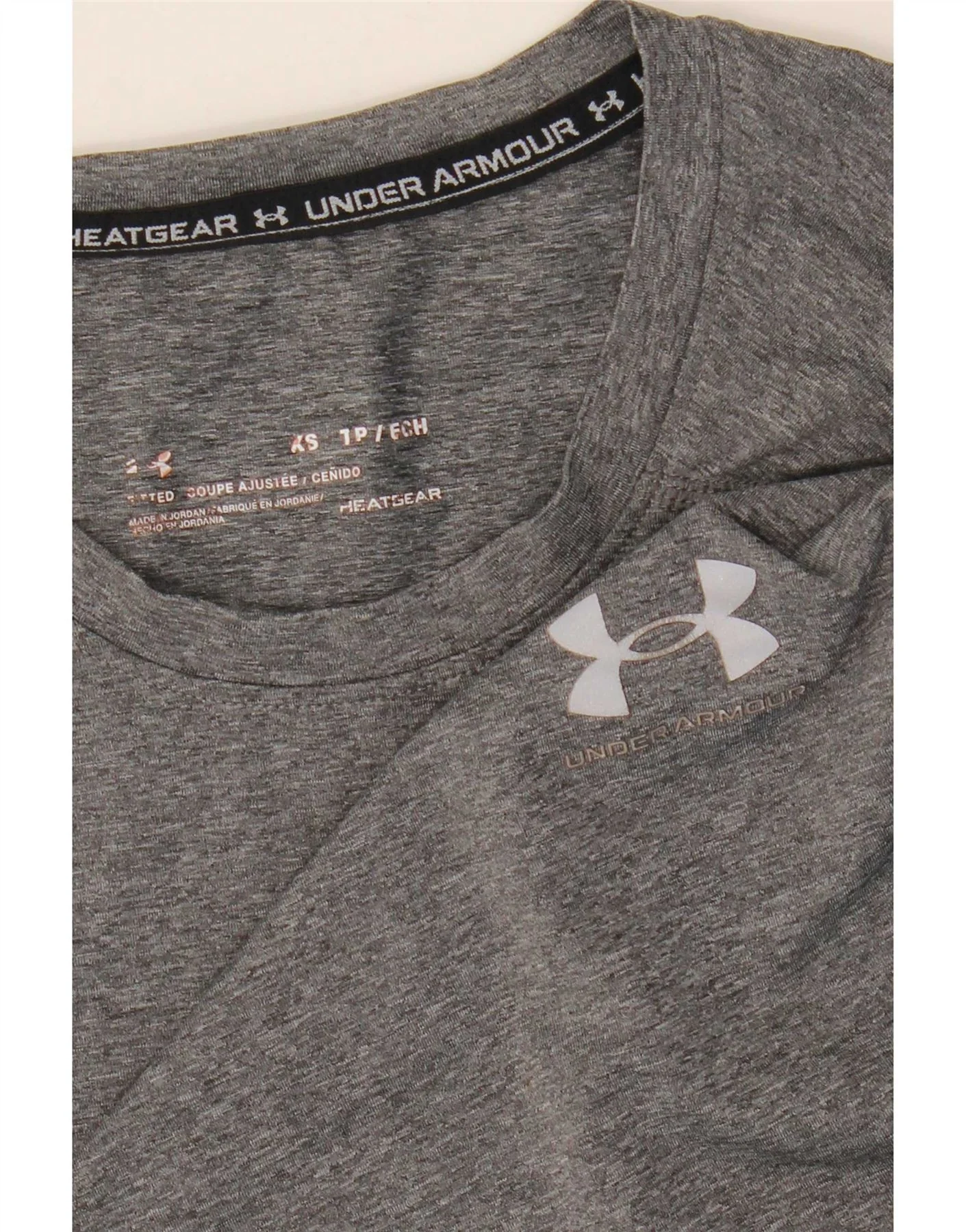 Under Armour Mens Heat Gear T-Shirt Top XS Grey Colourblock - Image 3