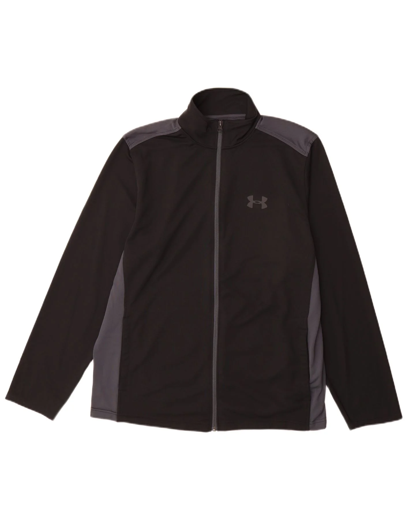 Under Armour Mens Heat Gear Tracksuit Top Jacket Large Black Colourblock