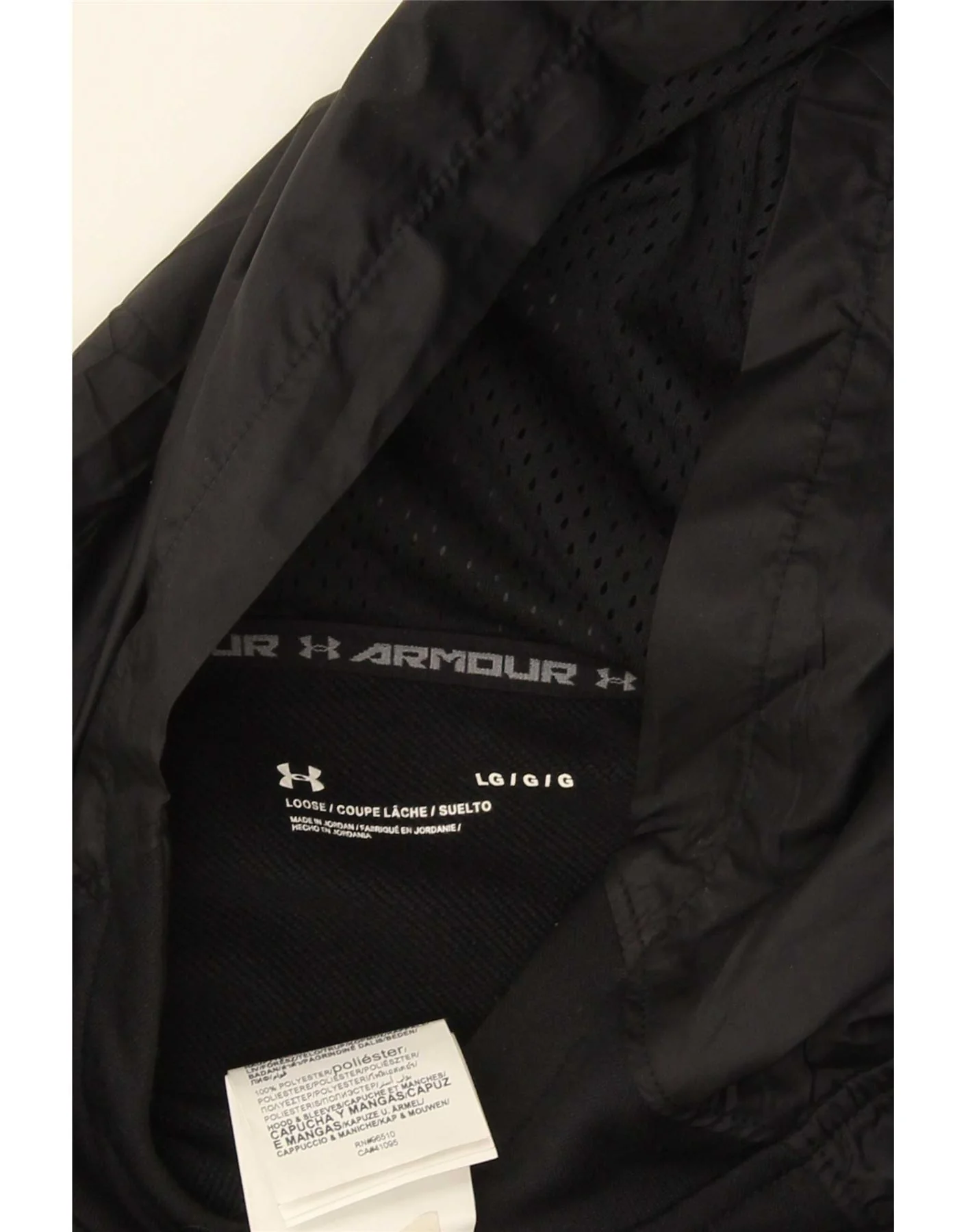 Under Armour Mens Hooded Graphic T-Shirt Top Large Black Colourblock - Image 3