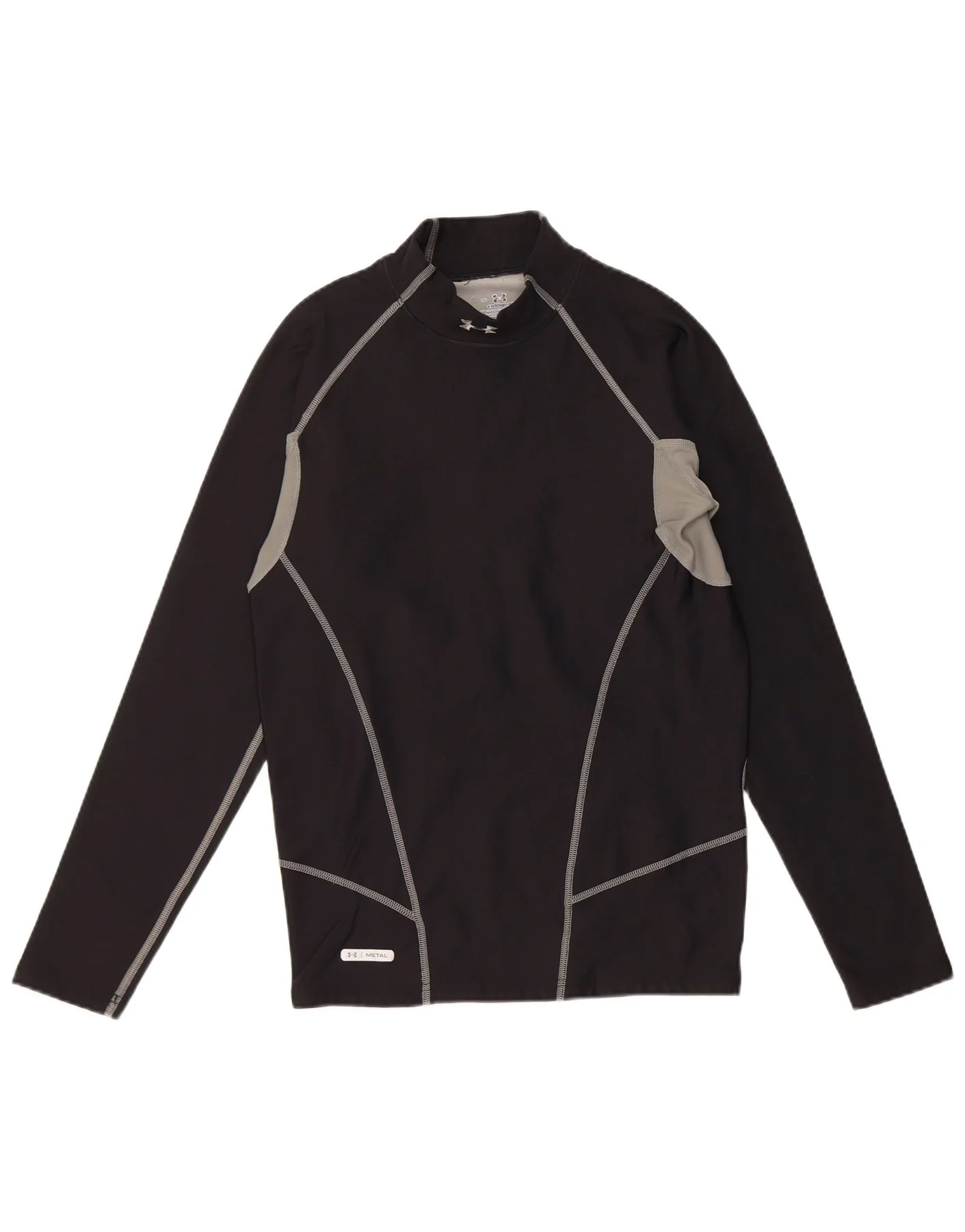 Under Armour Mens Slim Fit Top Long Sleeve Large Black Colourblock Sports