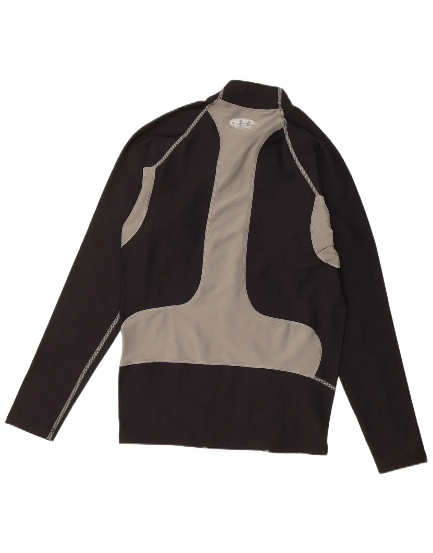 Under Armour Mens Slim Fit Top Long Sleeve Large Black Colourblock Sports - Image 2