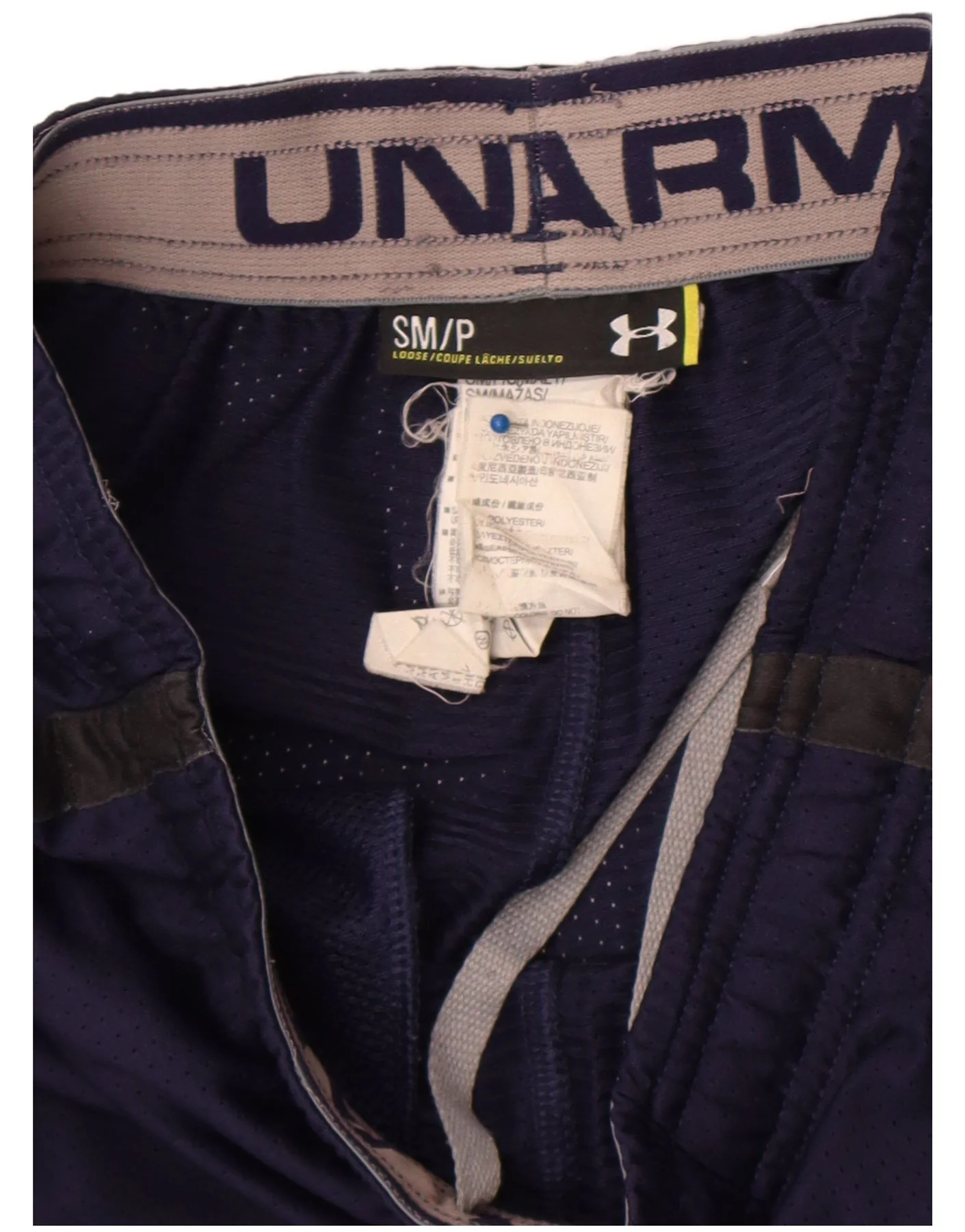 Under Armour Mens Sport Shorts Small Navy Blue Colourblock Polyester - Image 3