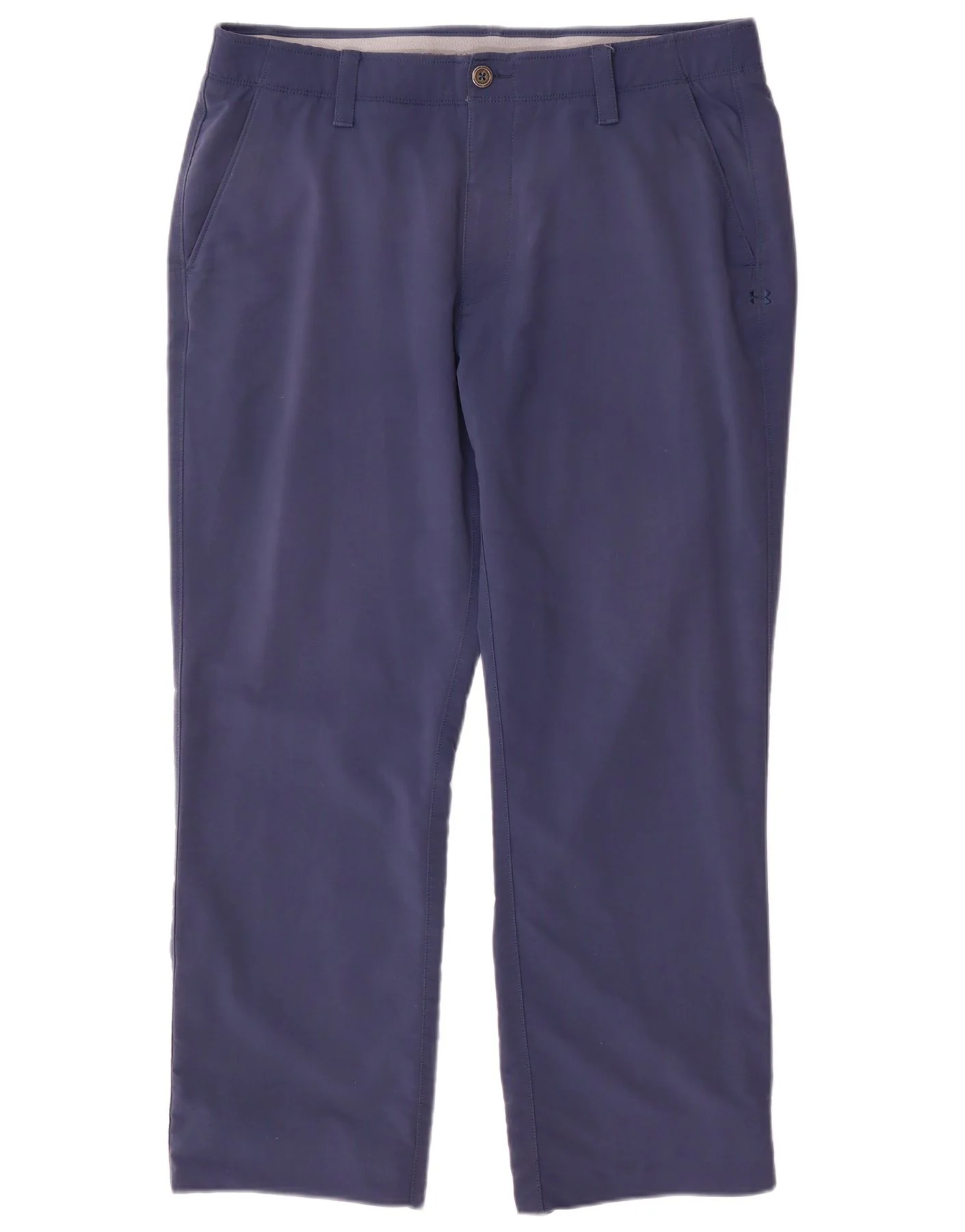 Under Armour Mens Straight Chino Trousers W36 L30 Navy Blue Nylon