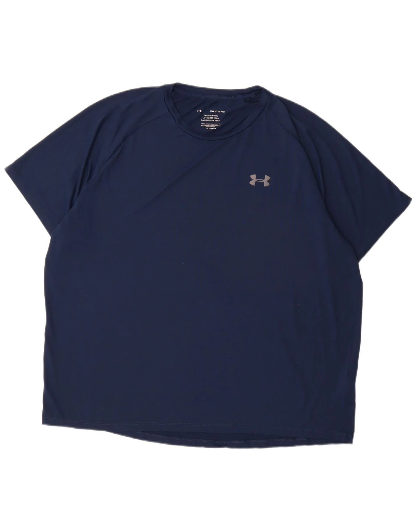 Under Armour Mens T-Shirt Top 2XL Navy Blue Polyester