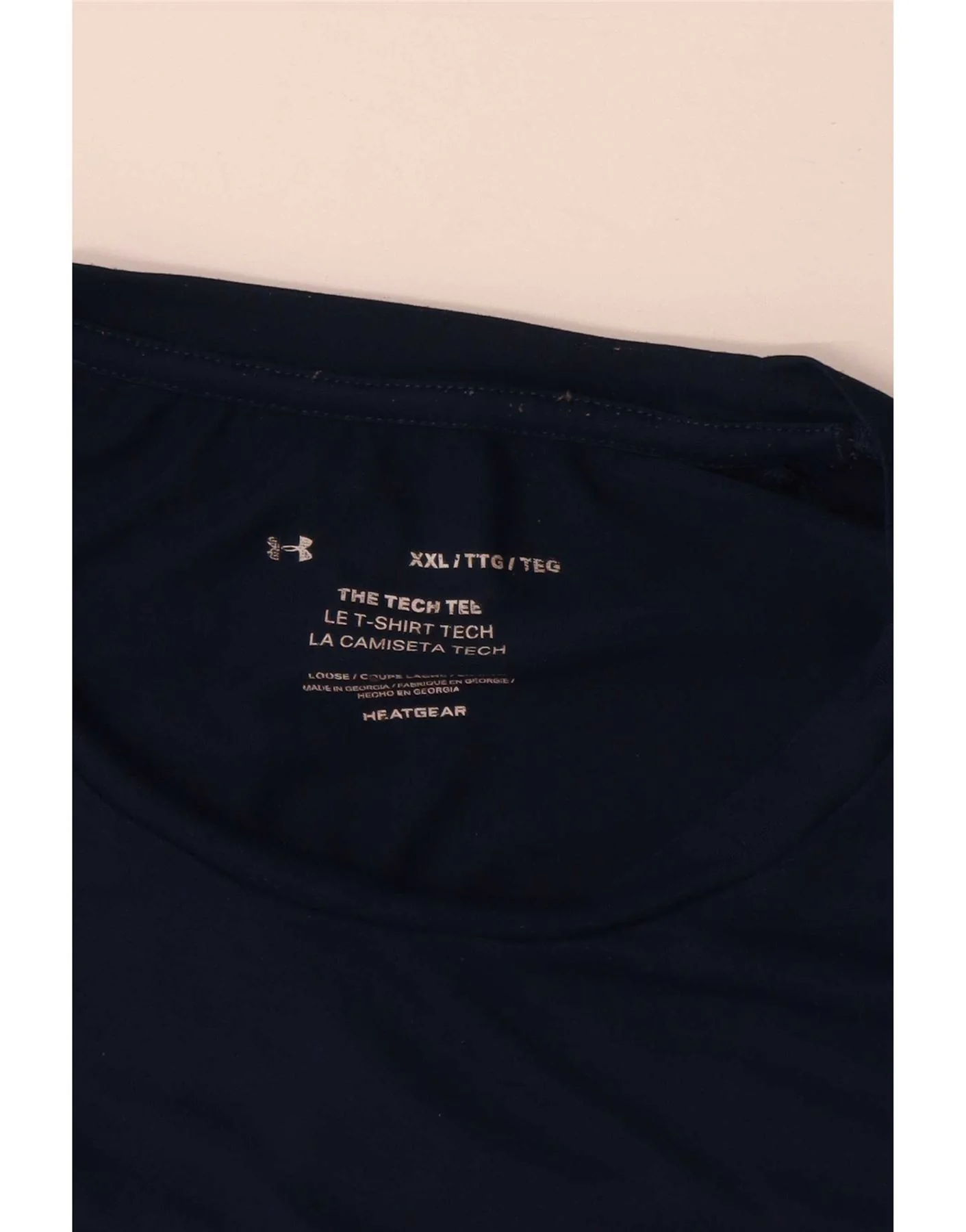 Under Armour Mens T-Shirt Top 2XL Navy Blue Polyester - Image 3