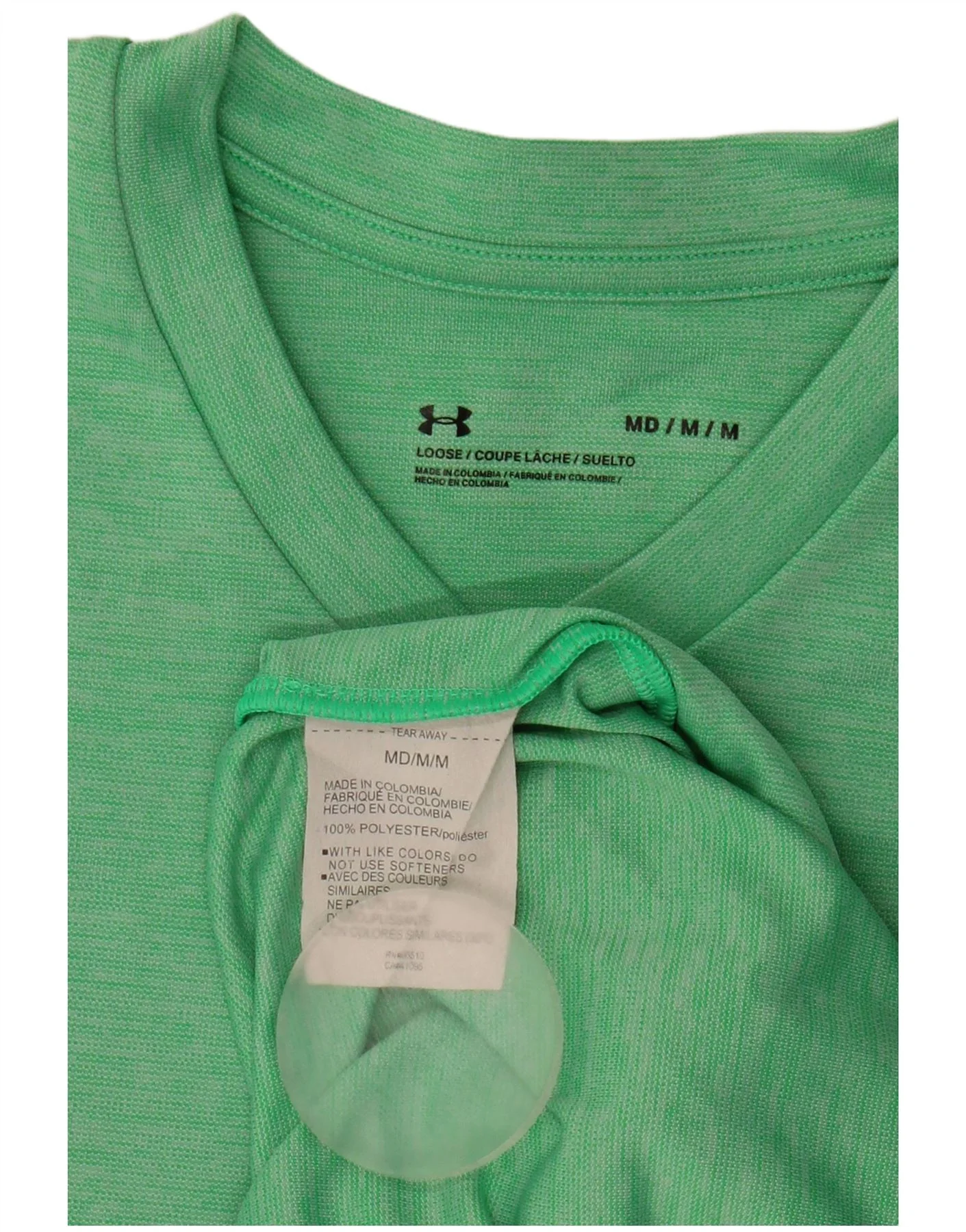 Under Armour Mens T-Shirt Top Medium Green Polyester - Image 3