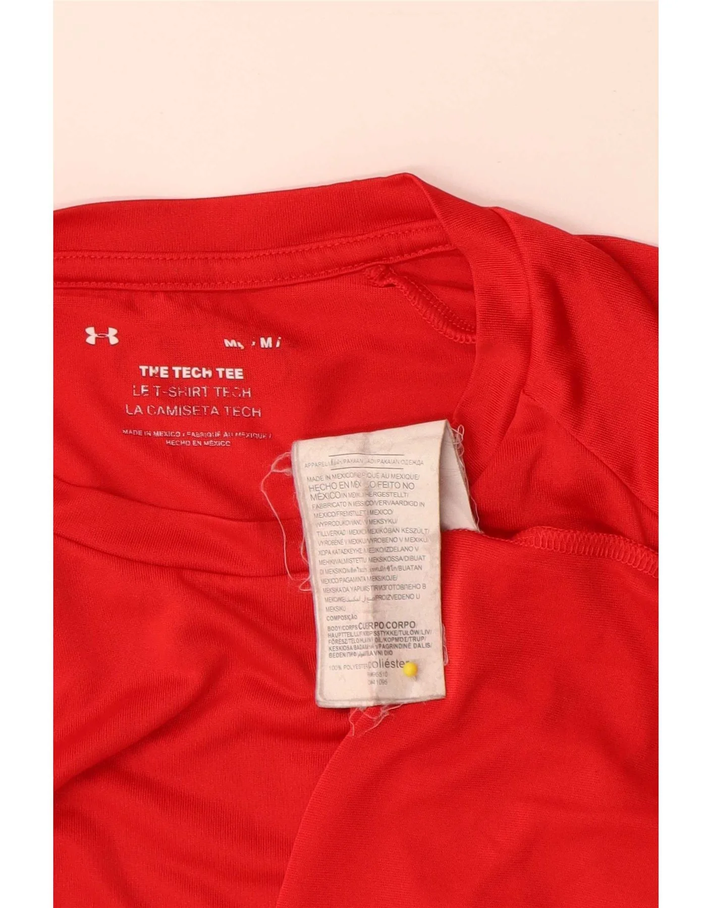 Under Armour Mens T-Shirt Top Medium Red Polyester - Image 3