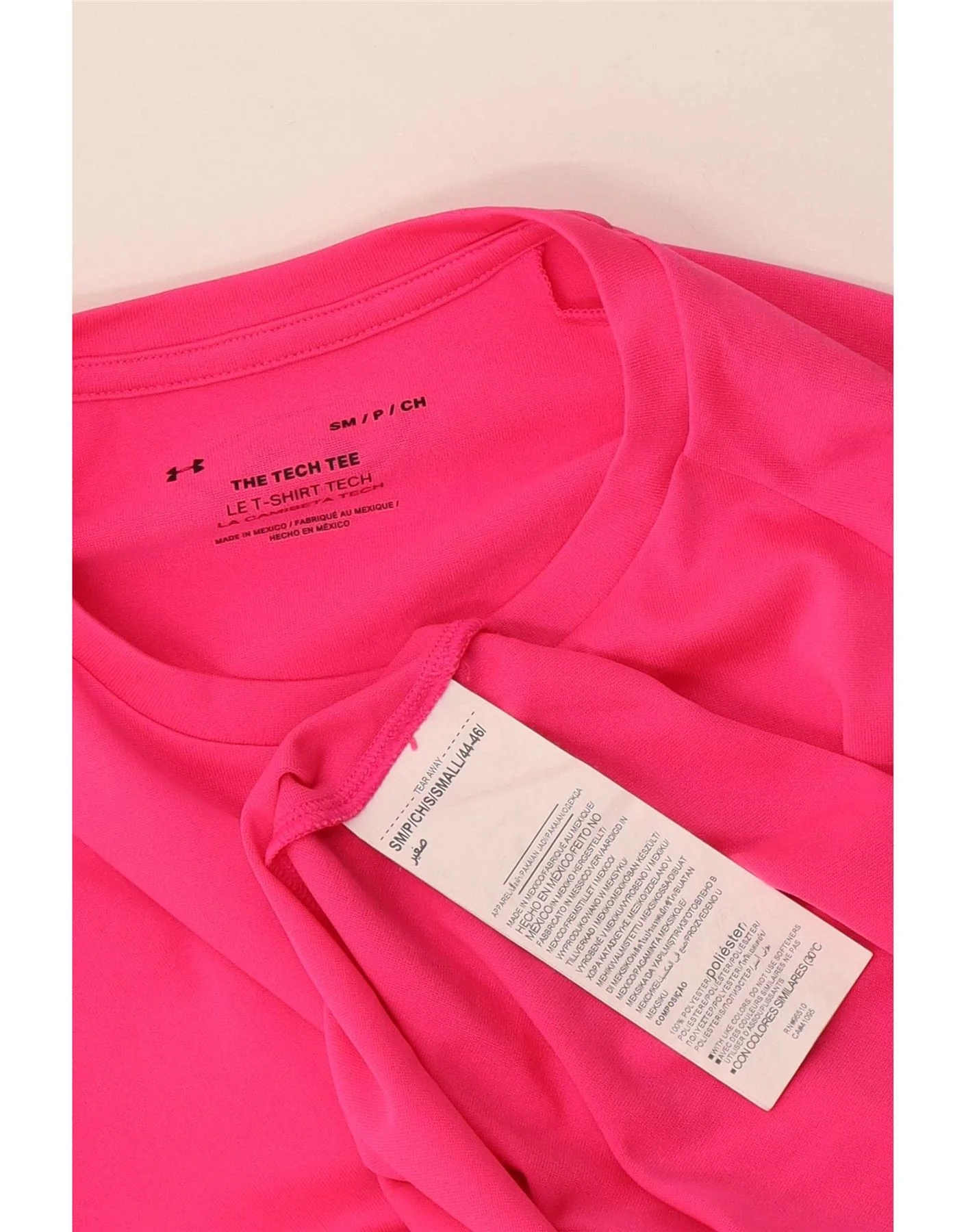 Under Armour Mens T-Shirt Top Small Pink Polyester - Image 3