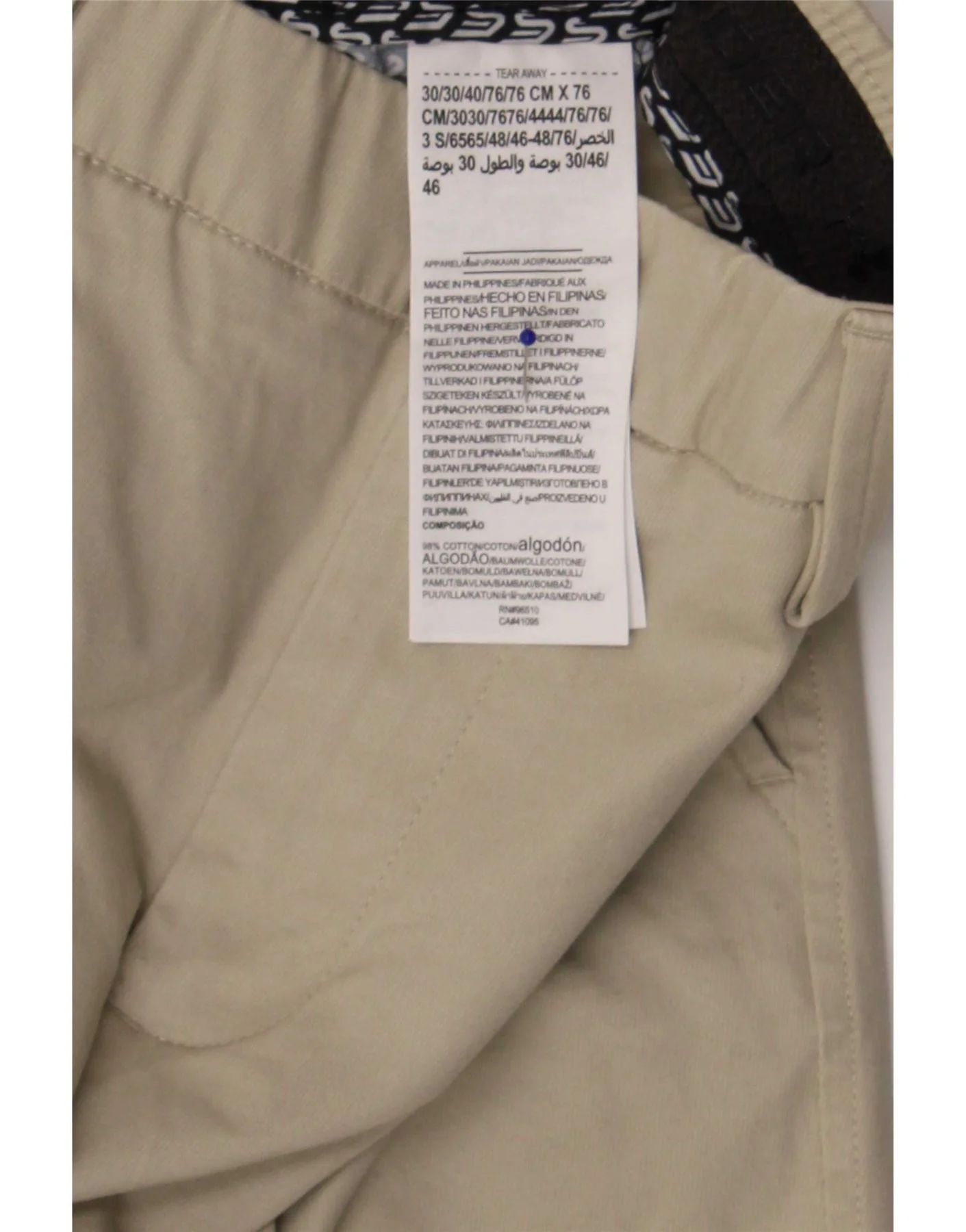 Under Armour Mens Tapered Chino Trousers W30 L30 Beige Cotton - Image 3