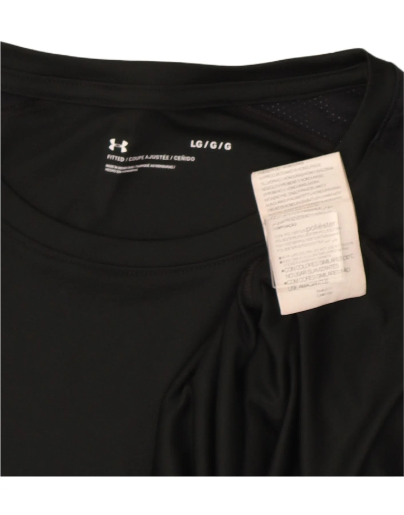 Under Armour Mens Top Long Sleeve Large Black Polyester - Image 3
