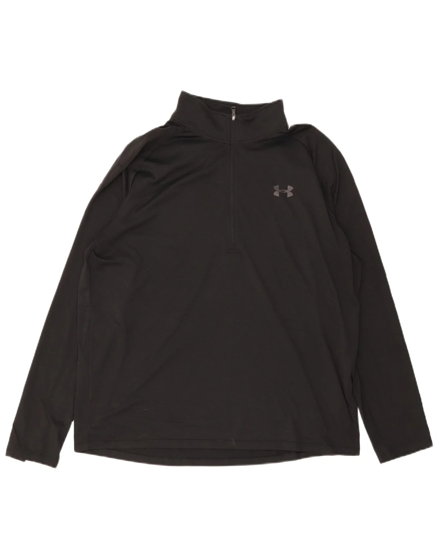 Under Armour Mens Zip Neck Loose Fit Top Long Sleeve XL Black Polyester