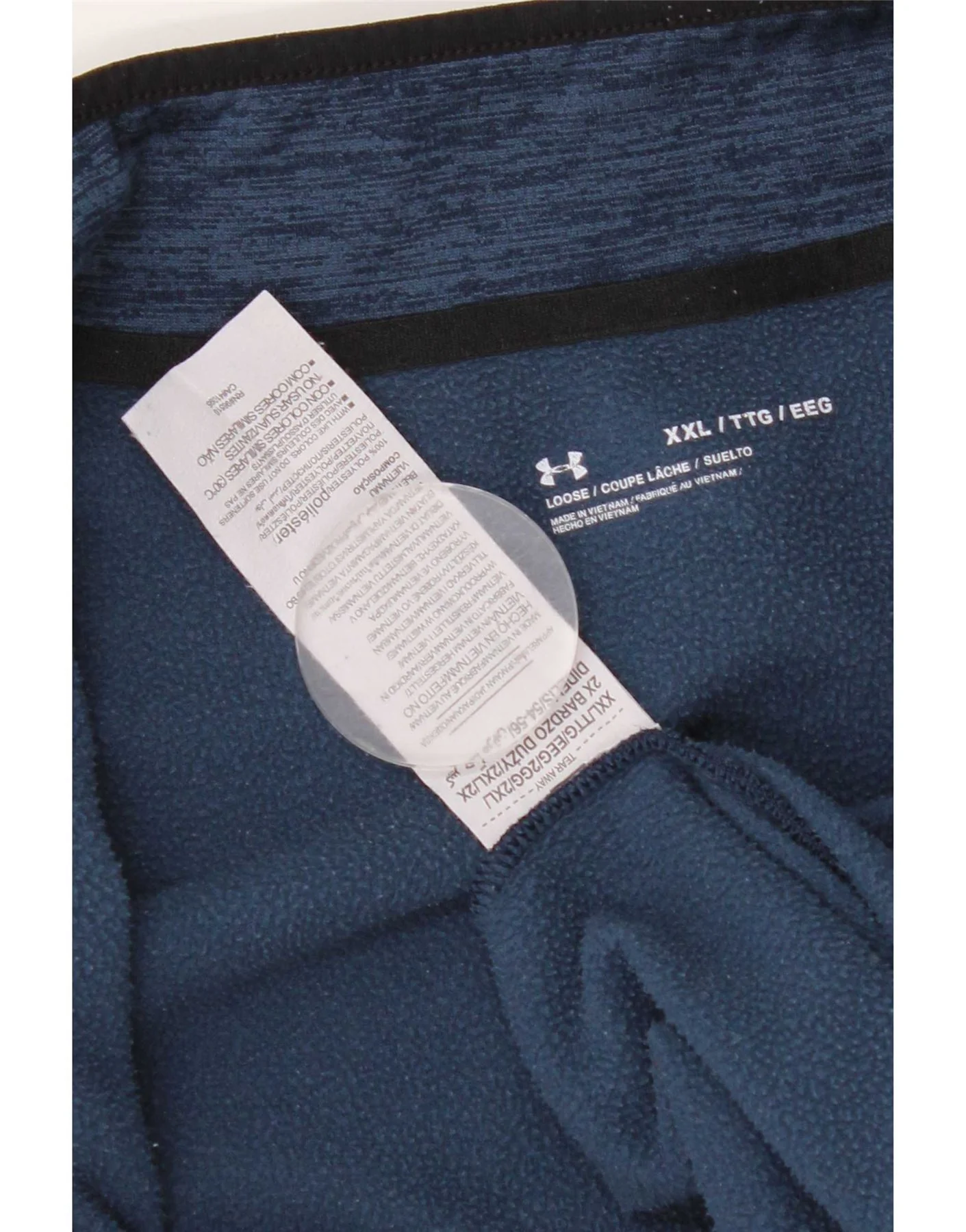 Under Armour Mens Zip Neck Pullover Tracksuit Top 2XL Blue Flecked - Image 3