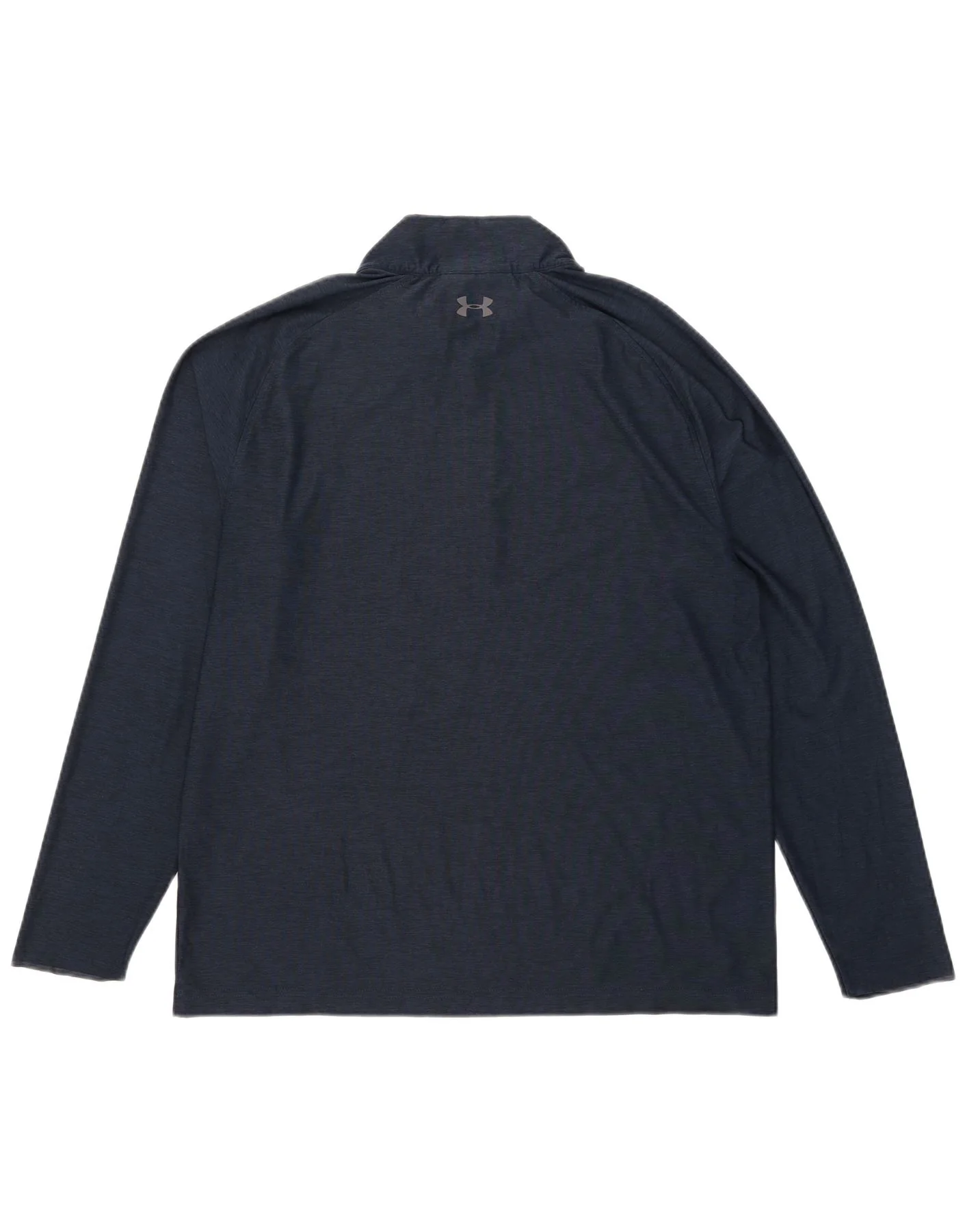 Under Armour Mens Zip Neck Pullover Tracksuit Top Large Navy Blue Flecked - Image 2