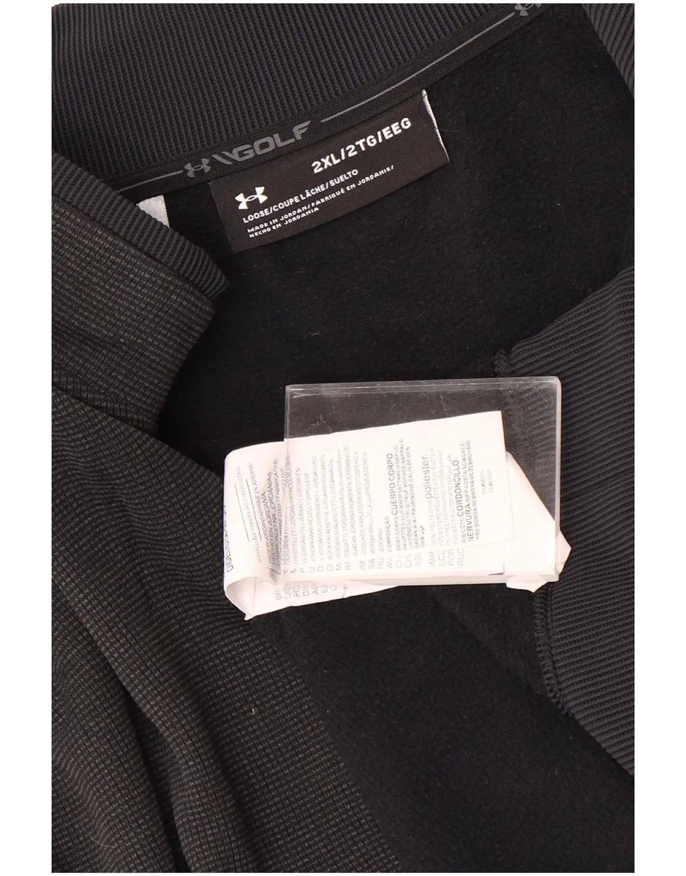 Under Armour Mens Zip Neck Sweatshirt Jumper 2XL Black Polyester - Image 3