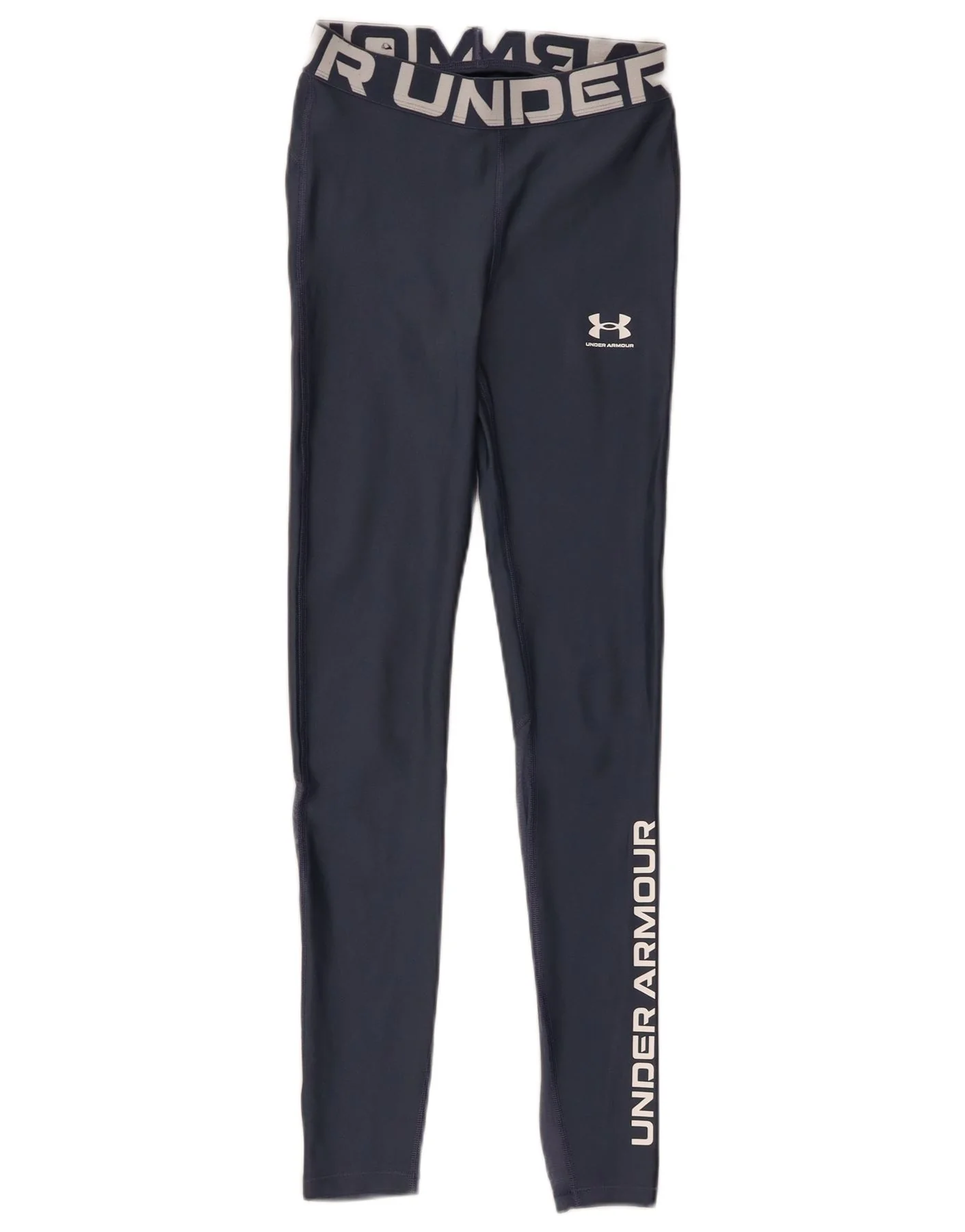 Under Armour Womens Graphic Leggings UK 4 XS Blue Polyester