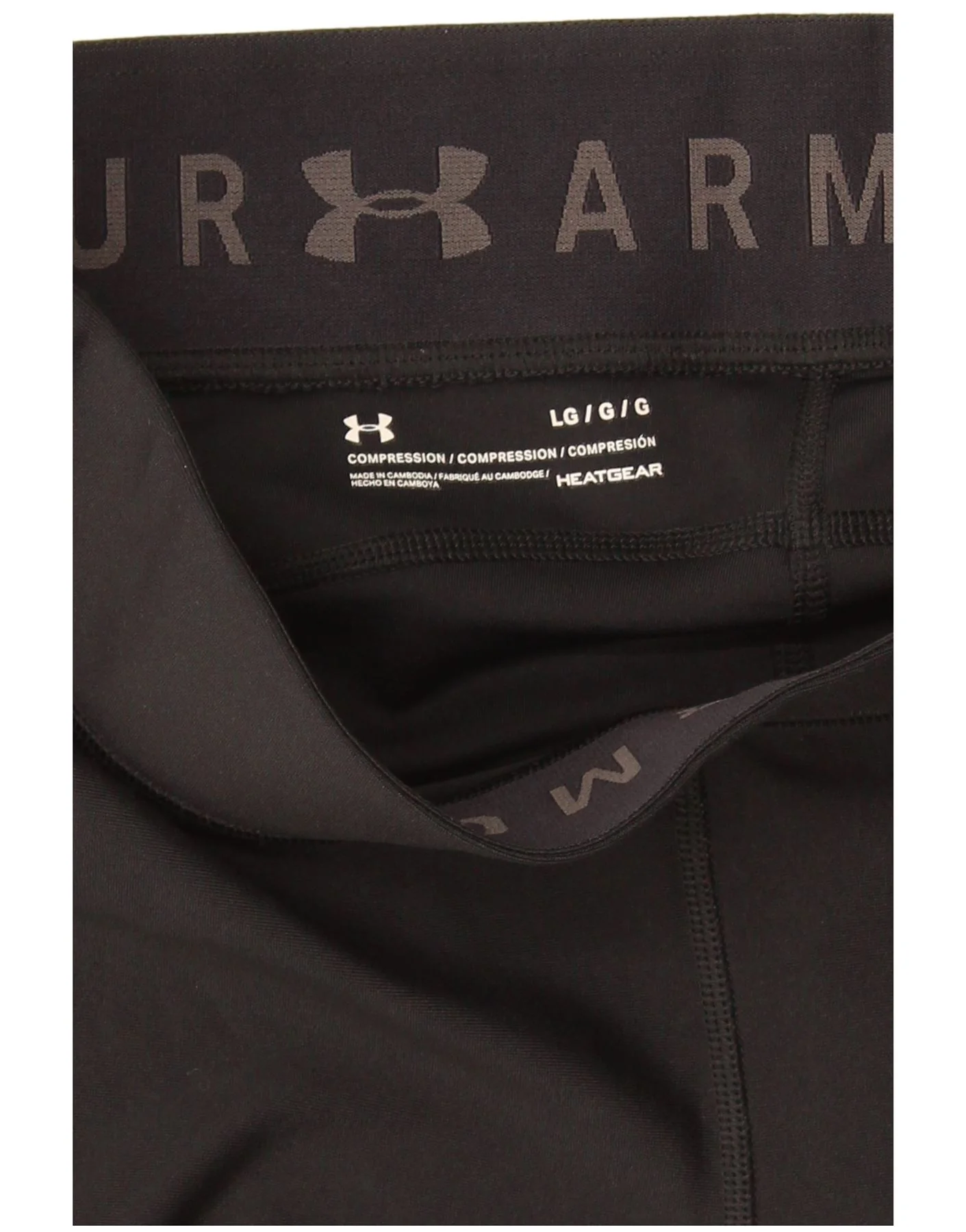 Under Armour Womens Heat Gear Capri Leggings UK 14 Large Black - Image 3