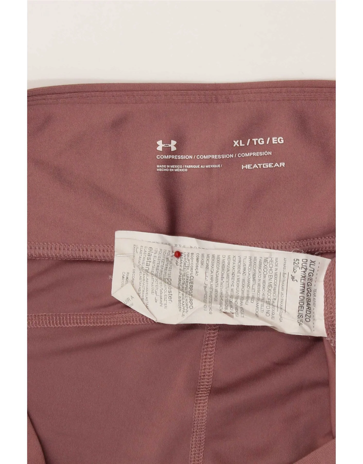 Under Armour Womens Heat Gear Graphic Crop Leggings UK 18 XL Pink Polyester - Image 3