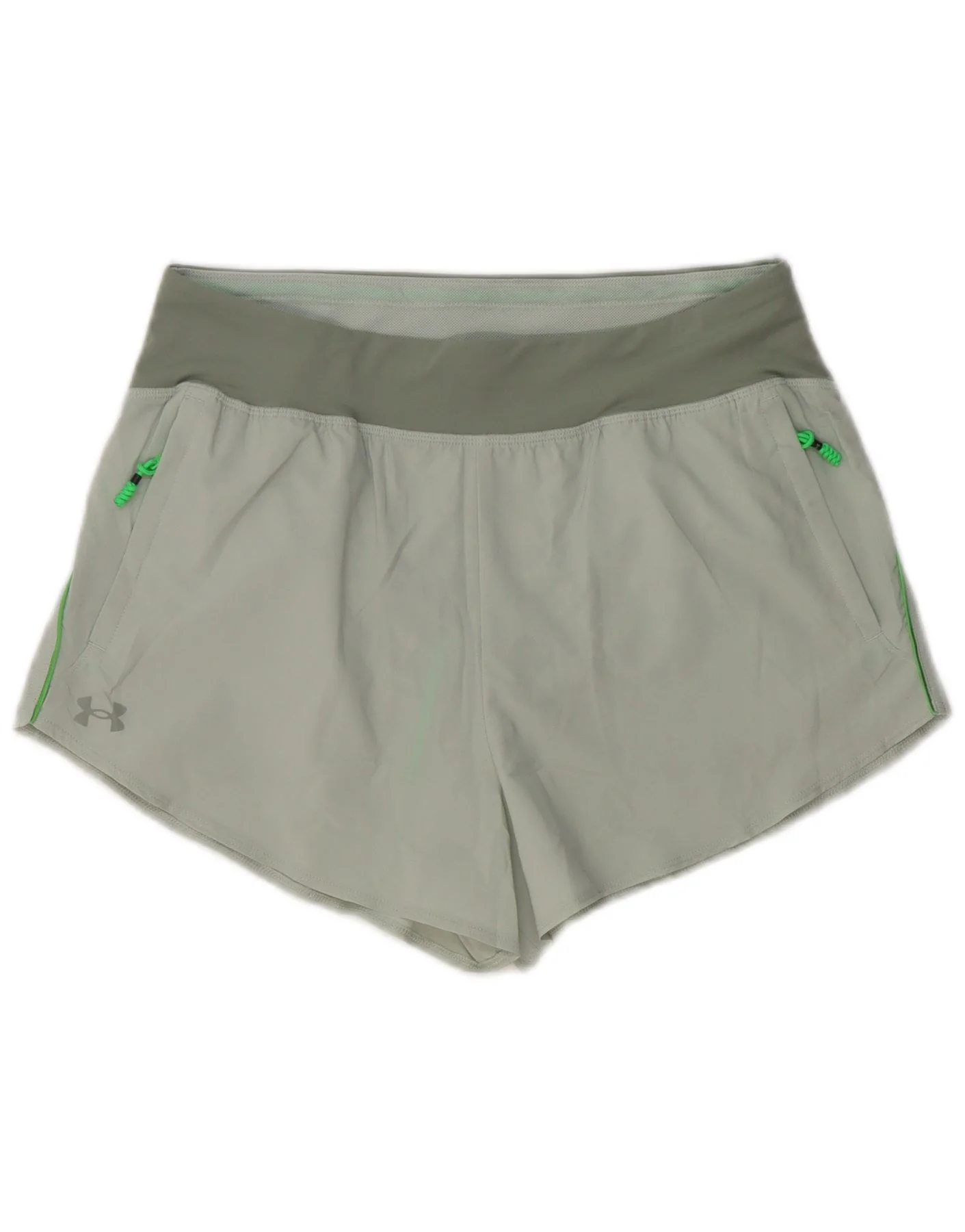Under Armour Womens Sport Shorts UK 14 Large Grey Colourblock Polyester
