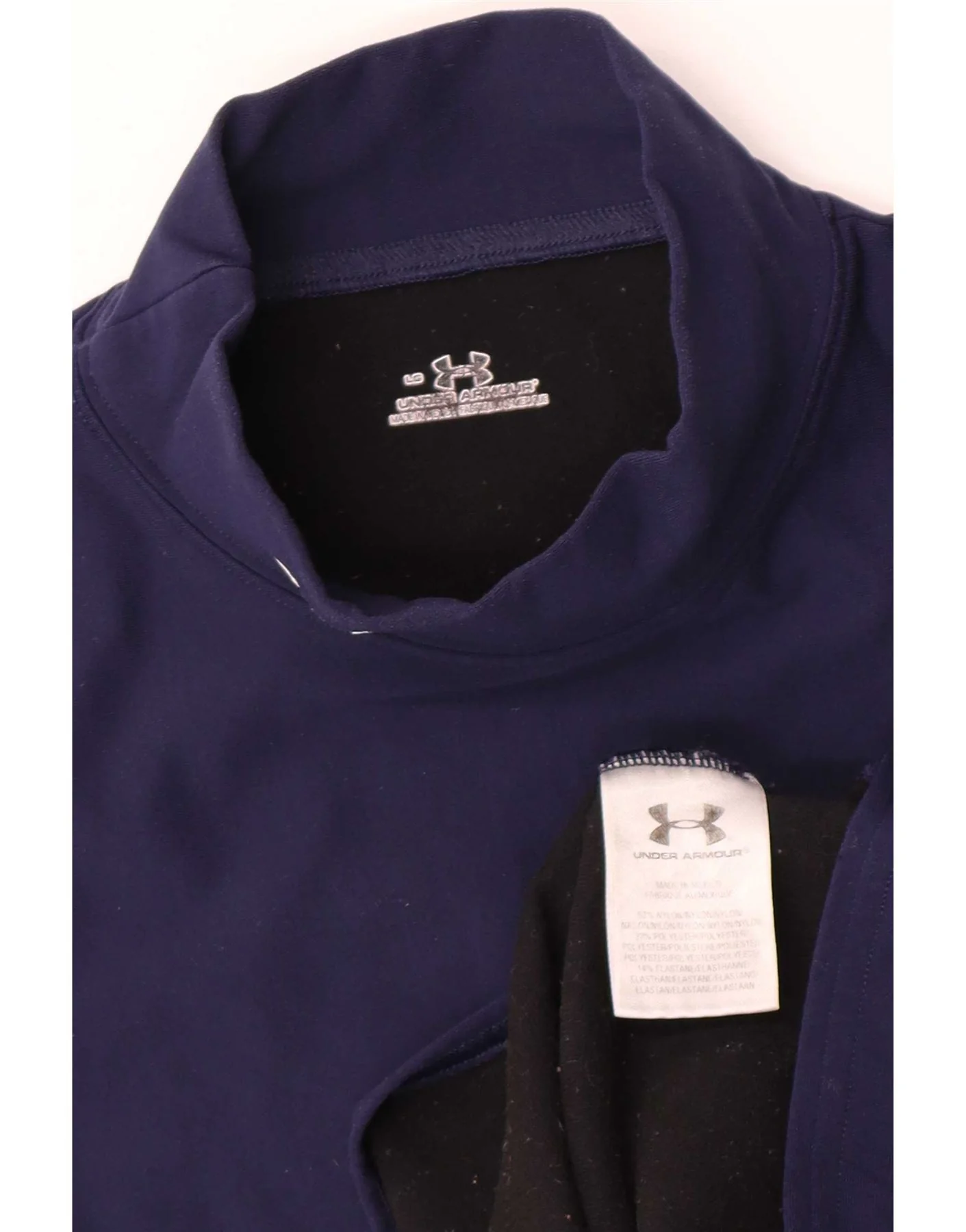 Under Armour Womens Top Long Sleeve UK 14 Large Navy Blue Nylon - Image 4