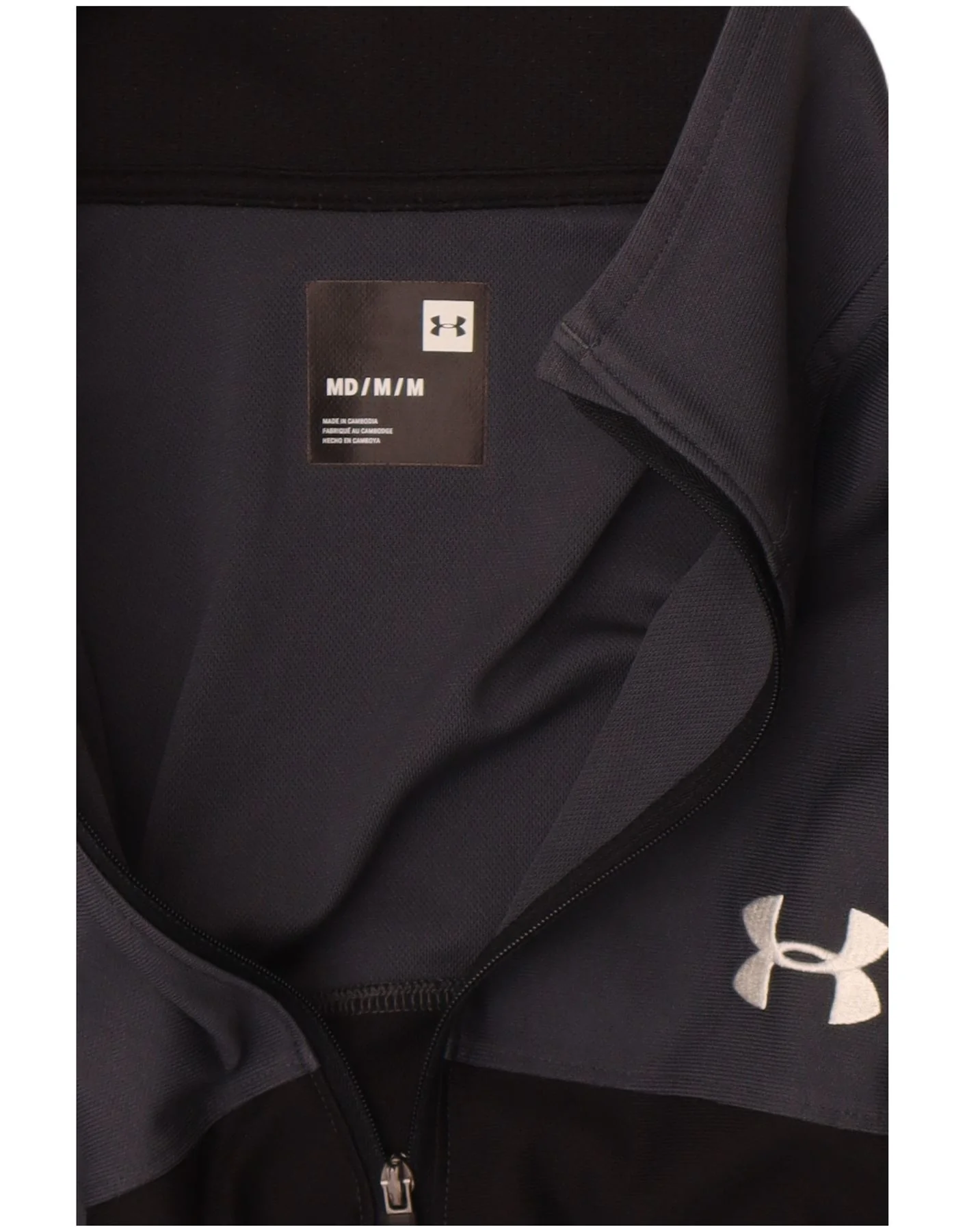 Under Armour Womens Tracksuit Top Jacket UK 14 Medium Black Colourblock - Image 3