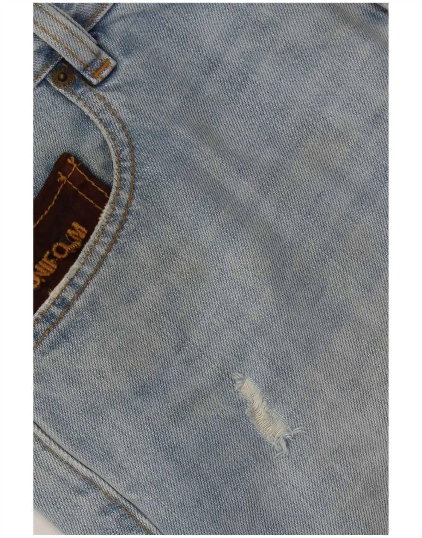 Uniform Mens Distressed Denim Shorts W30 Medium Blue Cotton - Image 3