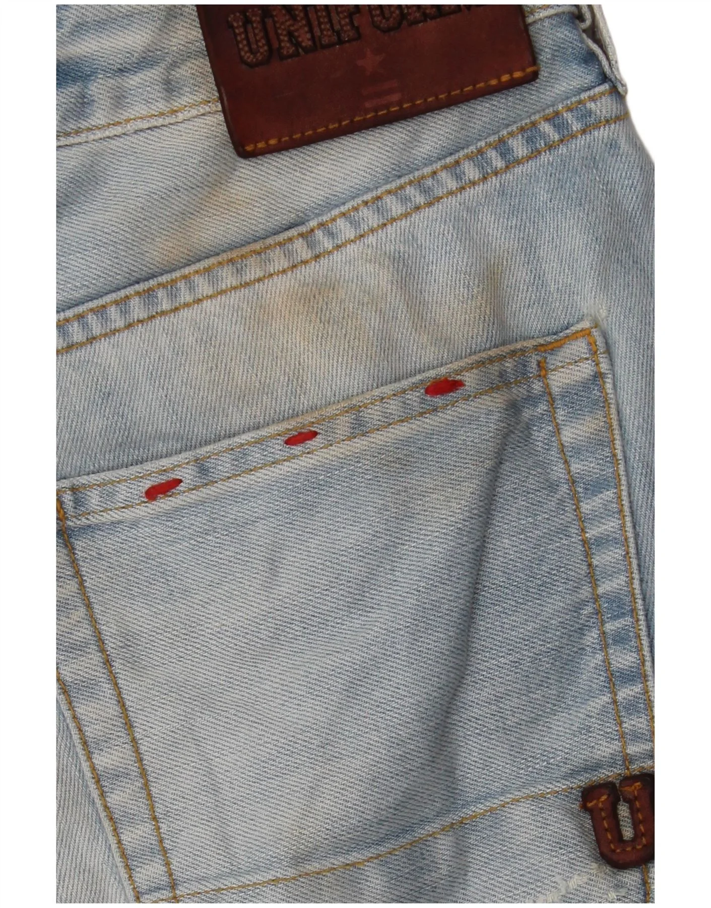 Uniform Mens Distressed Denim Shorts W30 Medium Blue Cotton - Image 5