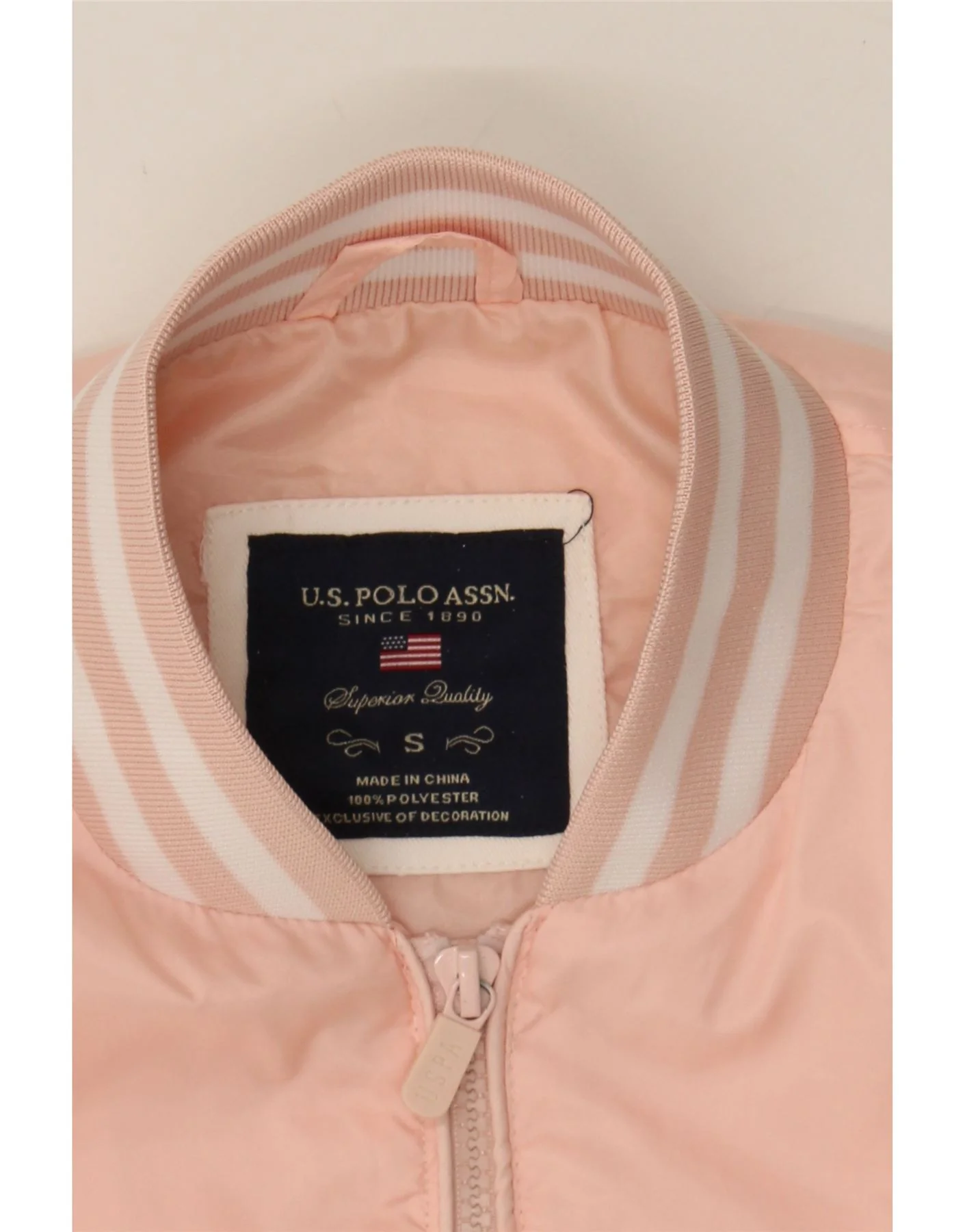US POLO ASSN Womens Bomber Jacket UK 10 Small Pink Polyester - Image 3
