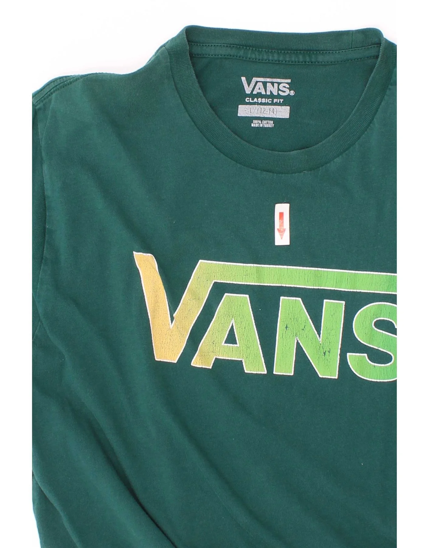 Vans Boys Classic Fit Graphic T-Shirt Top 12-13 Years Large Green Cotton - Image 3