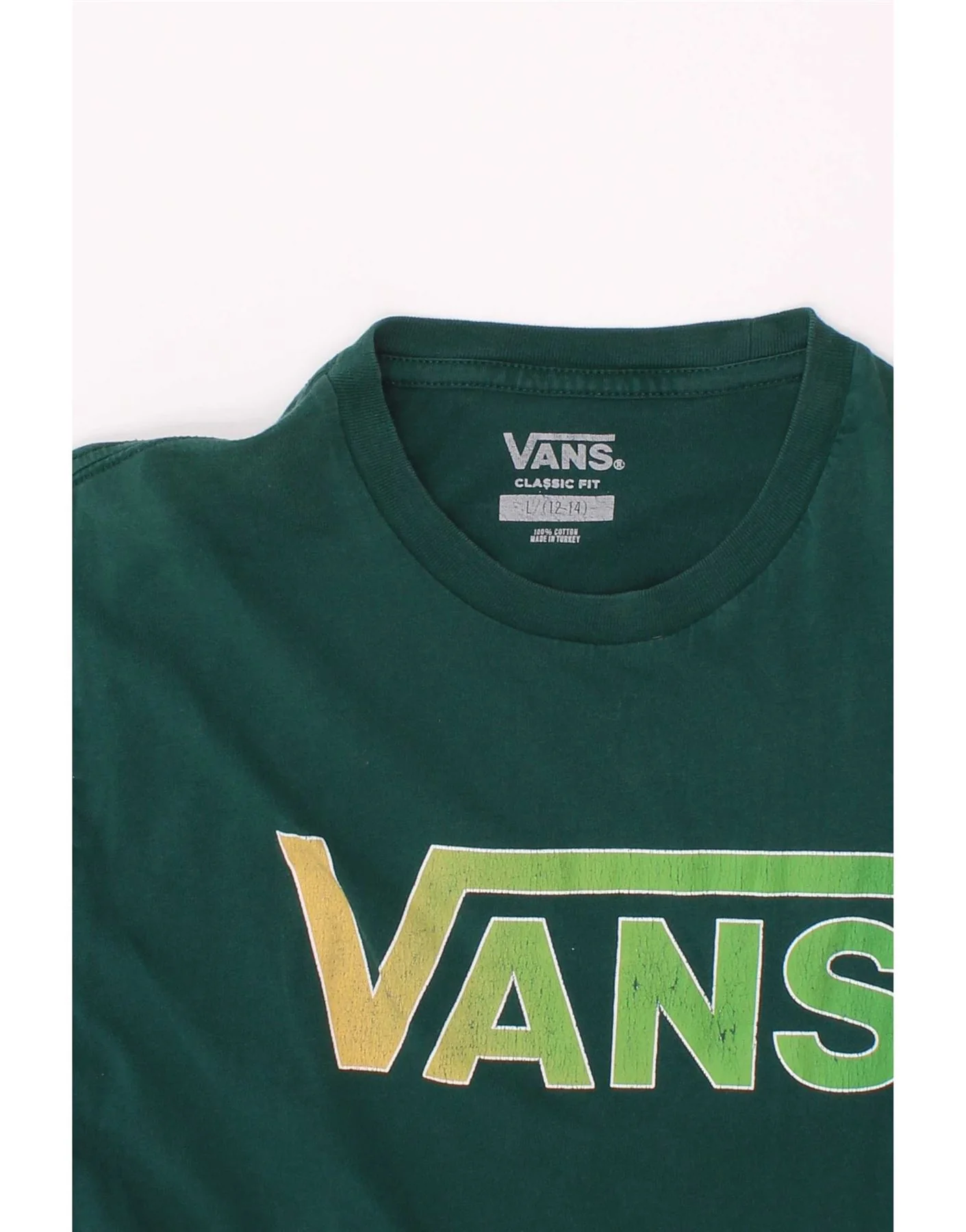 Vans Boys Classic Fit Graphic T-Shirt Top 12-13 Years Large Green Cotton - Image 4