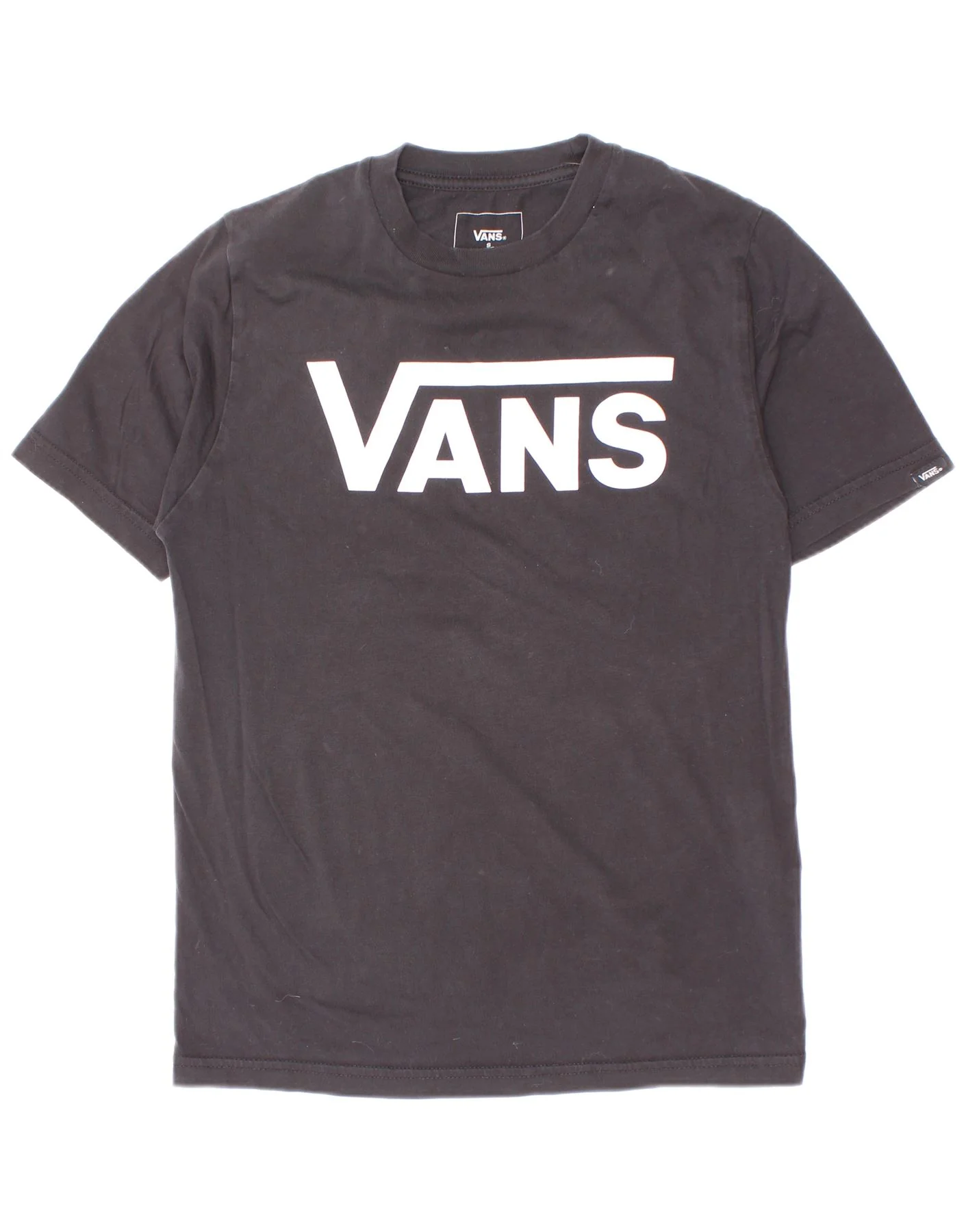 Vans Boys Classic Fit Graphic T-Shirt Top 8-9 Years Small Black Cotton