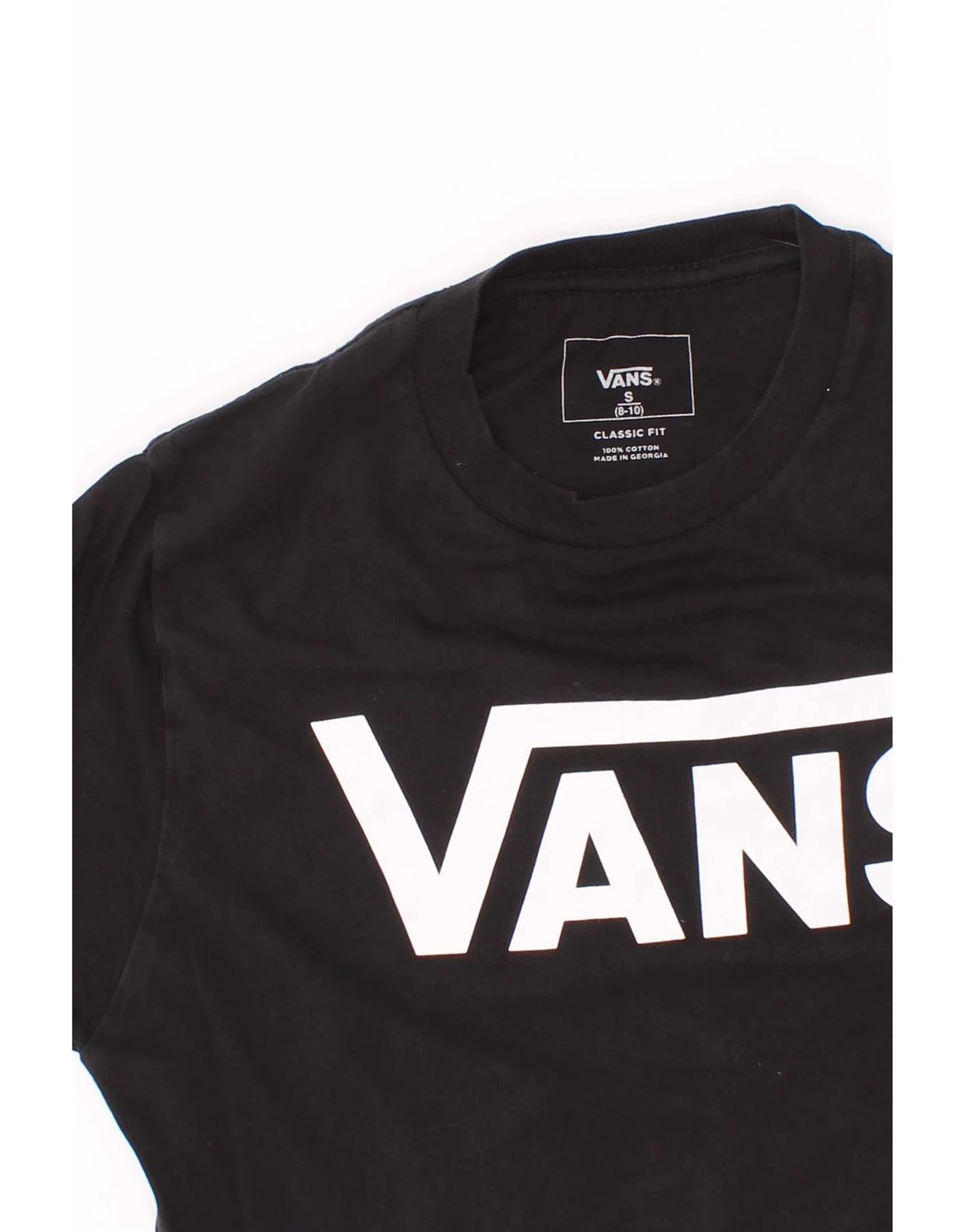 Vans Boys Classic Fit Graphic T-Shirt Top 8-9 Years Small Black Cotton - Image 3