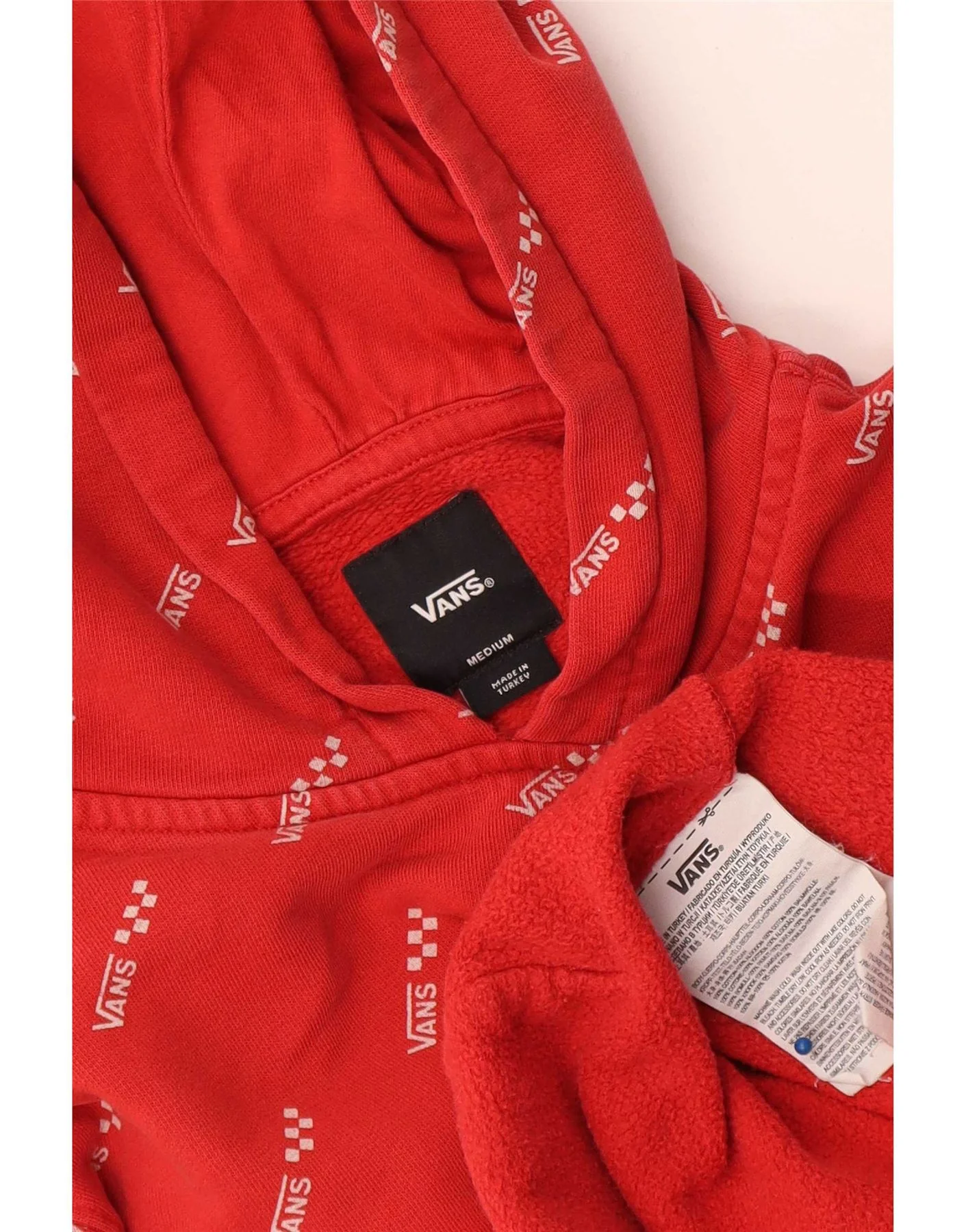 Vans Boys Graphic Hoodie Jumper 10-11 Years Medium Red Cotton - Image 3