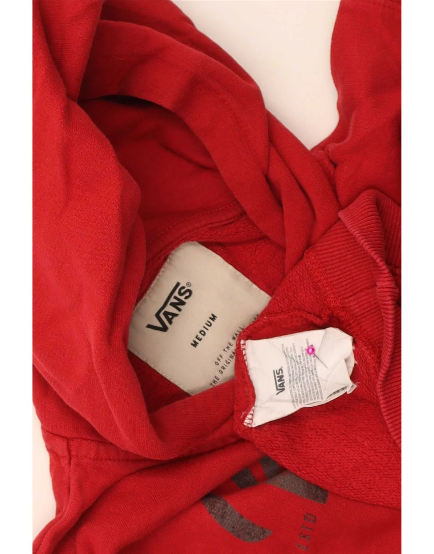 Vans Boys Graphic Hoodie Jumper 10-11 Years Medium Red Cotton - Image 4
